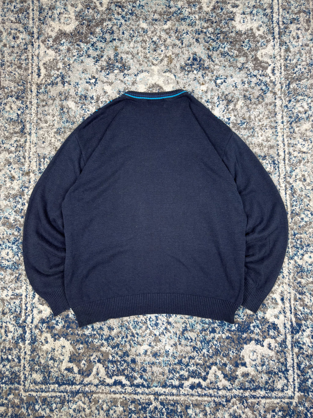 Vintage Tosani Canada Textured Wave Pattern Knit Sweater Size XL