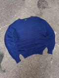 Vintage IZOD Textured Stripe Pattern Pullover Knit Sweater Size Large