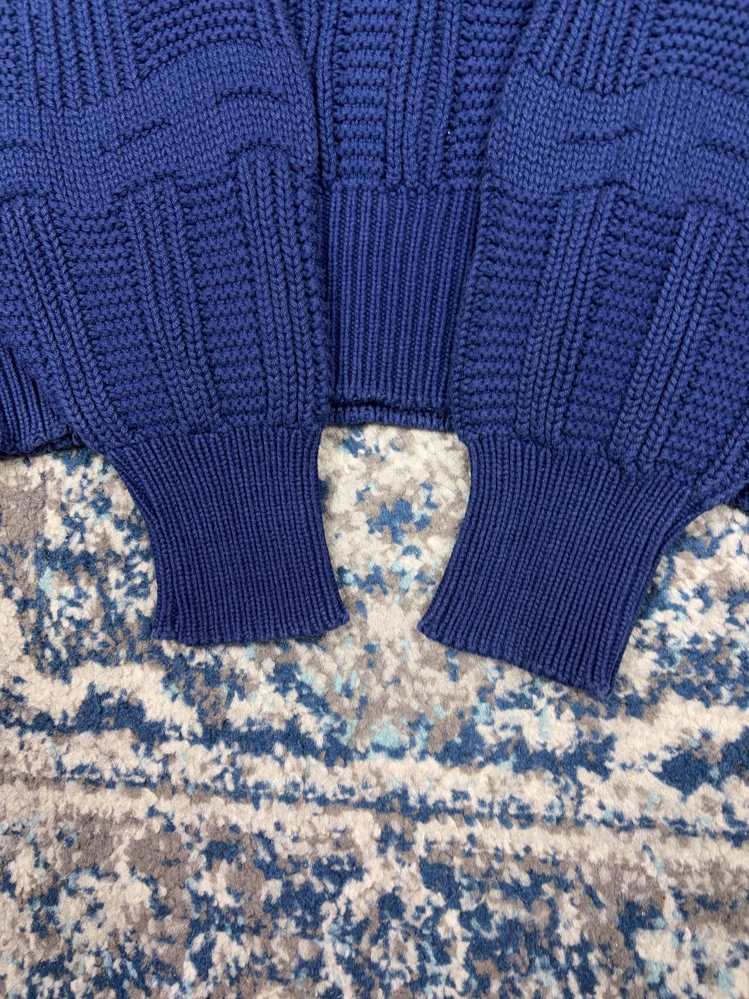 Vintage IZOD Textured Stripe Pattern Pullover Knit Sweater Size Large