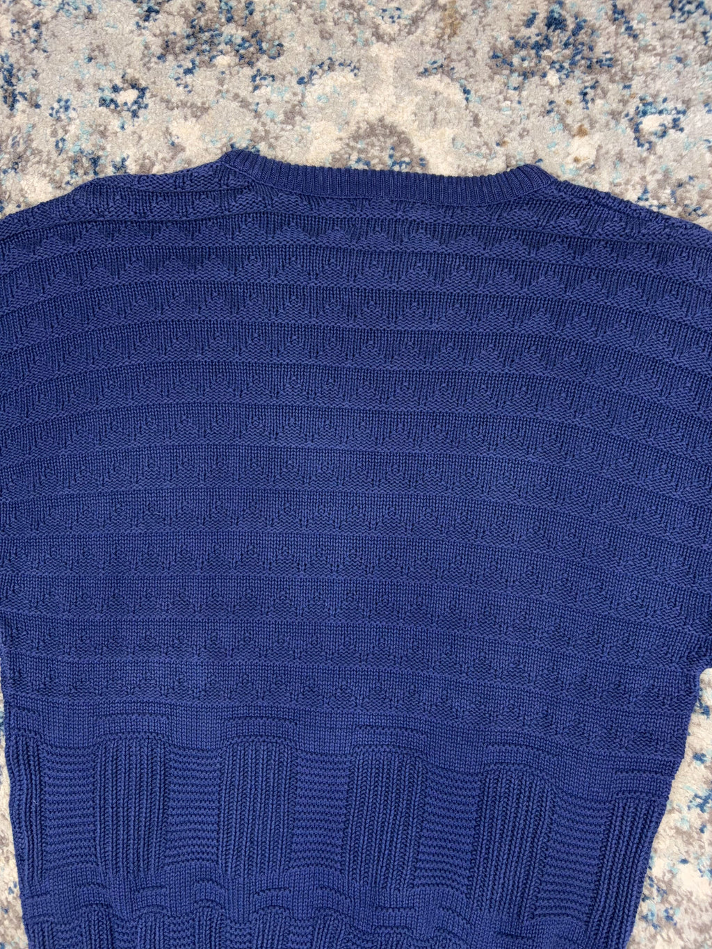 Vintage IZOD Textured Stripe Pattern Pullover Knit Sweater Size Large