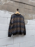 Vintage Towncraft Wave Stripe Pullover Knit Sweater Size Medium