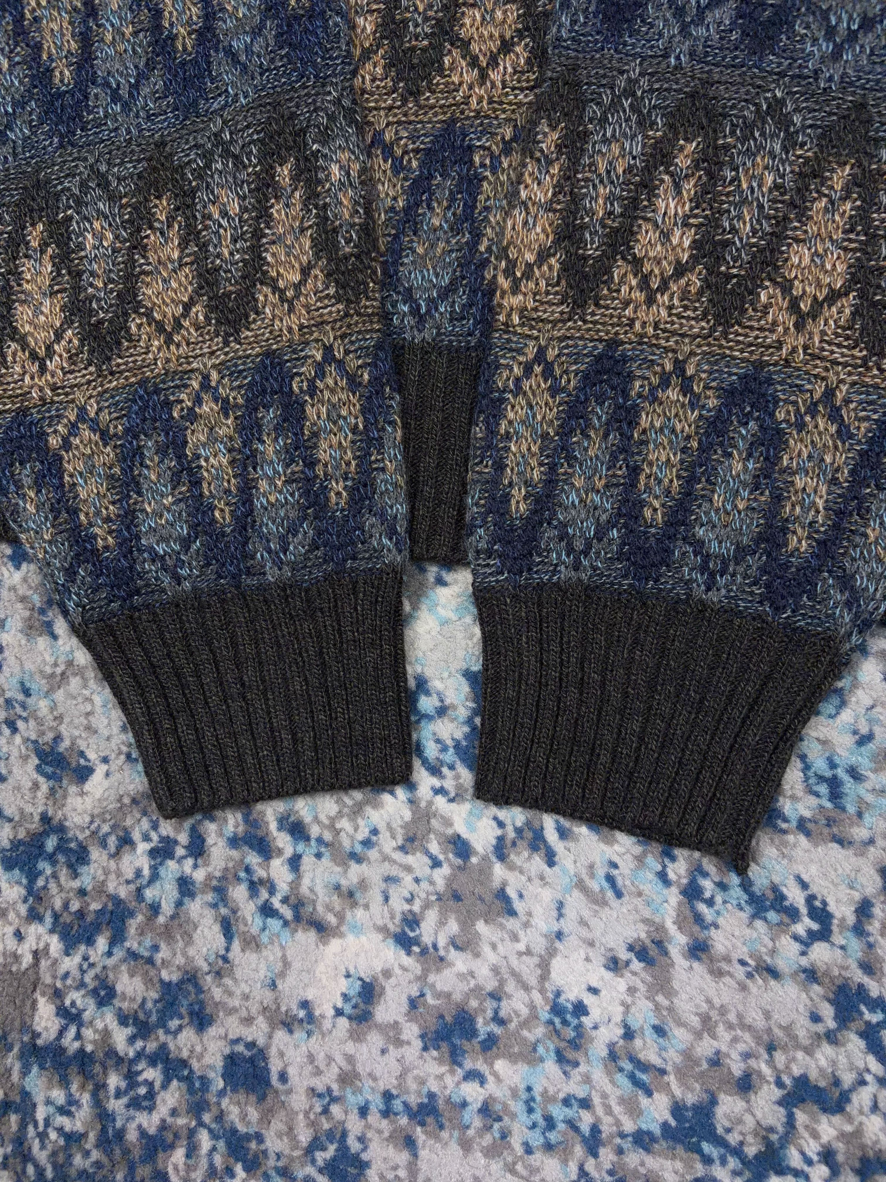 Vintage Towncraft Wave Stripe Pullover Knit Sweater Size Medium