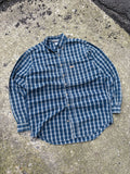 Vintage 90s Carhartt Single Pocket Plaid Workwear Button Up Shirt Size LT