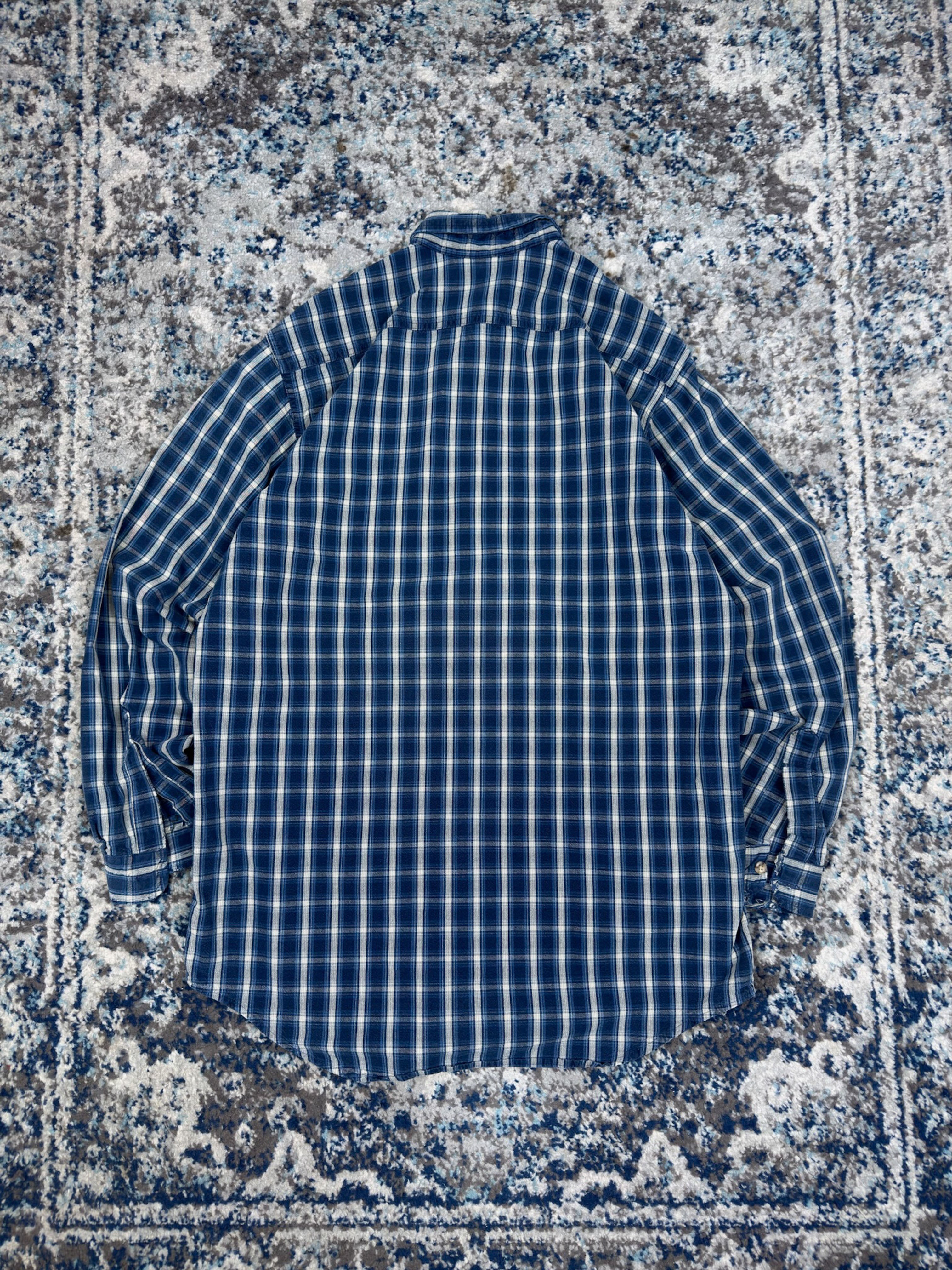 Vintage 90s Carhartt Single Pocket Plaid Workwear Button Up Shirt Size LT