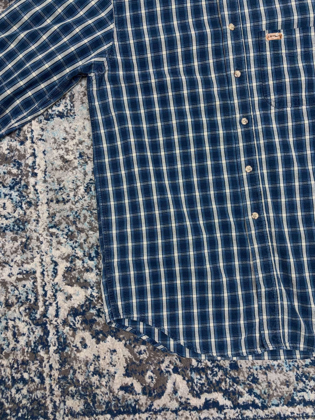 Vintage 90s Carhartt Single Pocket Plaid Workwear Button Up Shirt Size LT