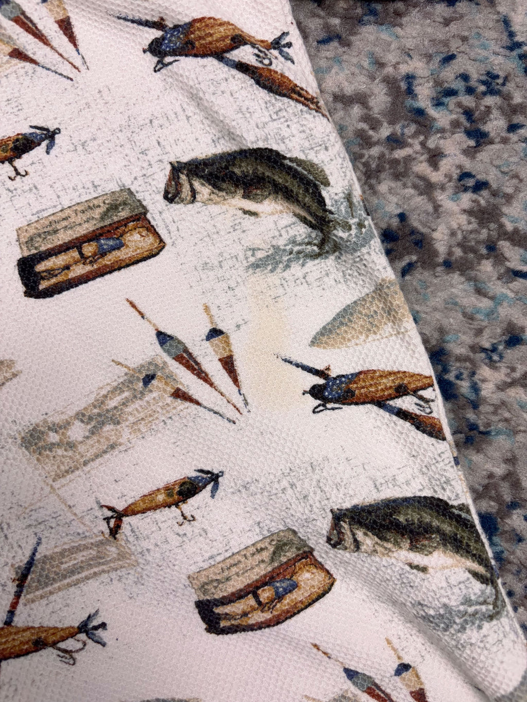 Vintage American Summer Fishing Graphic 1/4 Button Up Shirt Size XL