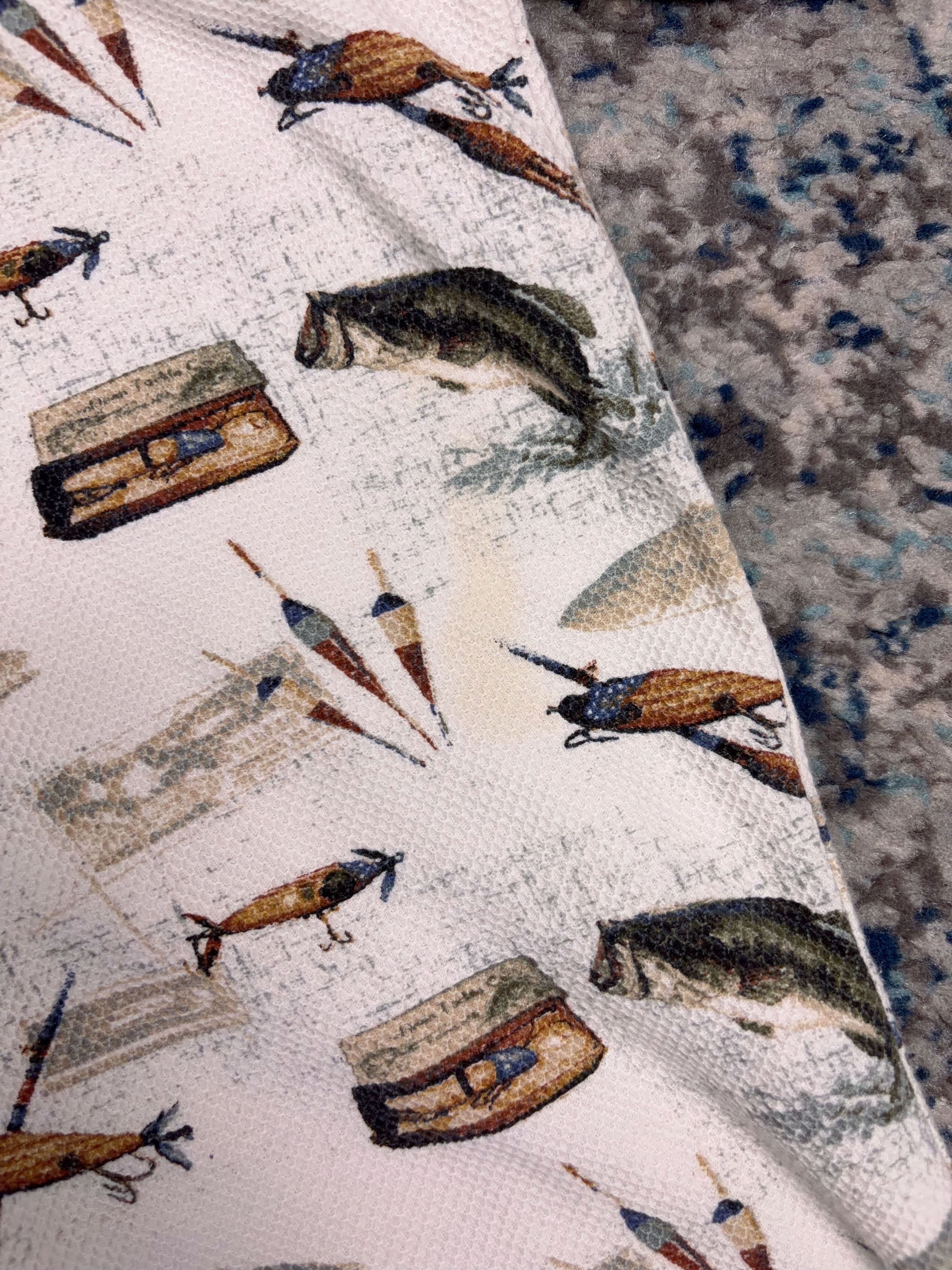 Vintage American Summer Fishing Graphic 1/4 Button Up Shirt Size XL