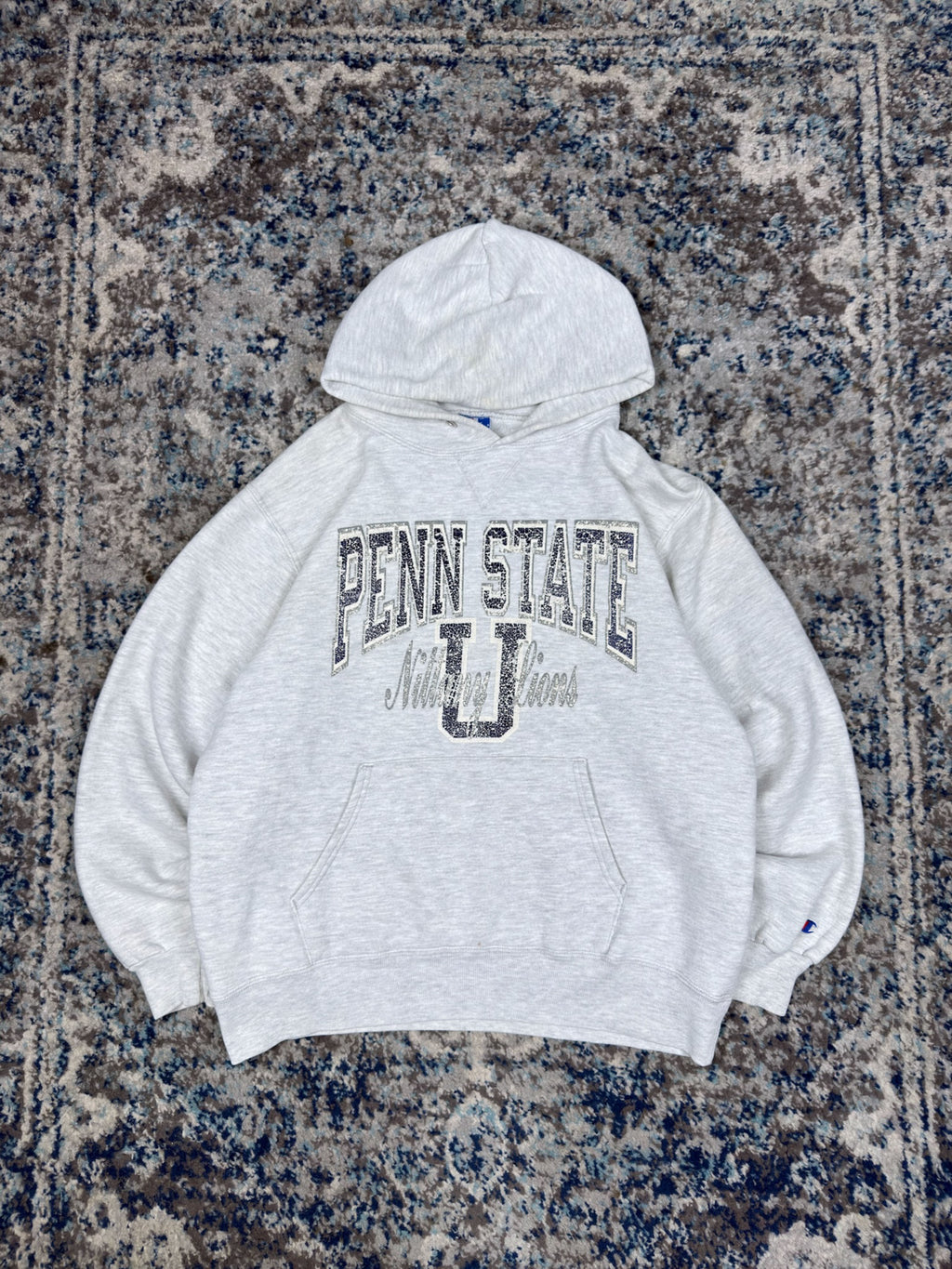 Vintage 90s Penn State Nittany Lions NCAA Champion Hooded Sweatshirt Size Large