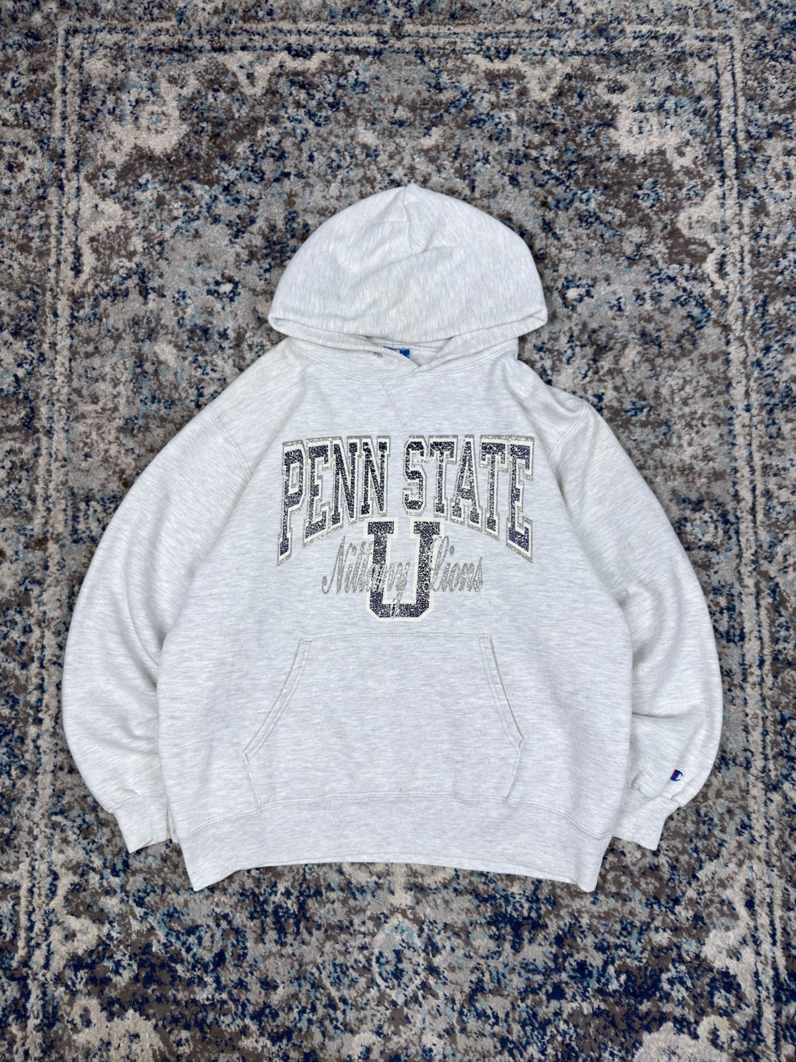Vintage 90s Penn State Nittany Lions NCAA Champion Hooded Sweatshirt Size Large