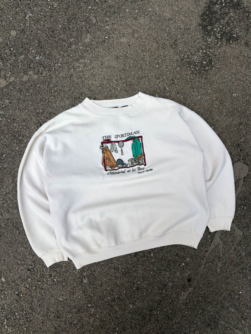 Vintage Pierre Cardin The Sportsman Embroidered Sports Sweatshirt Size XL
