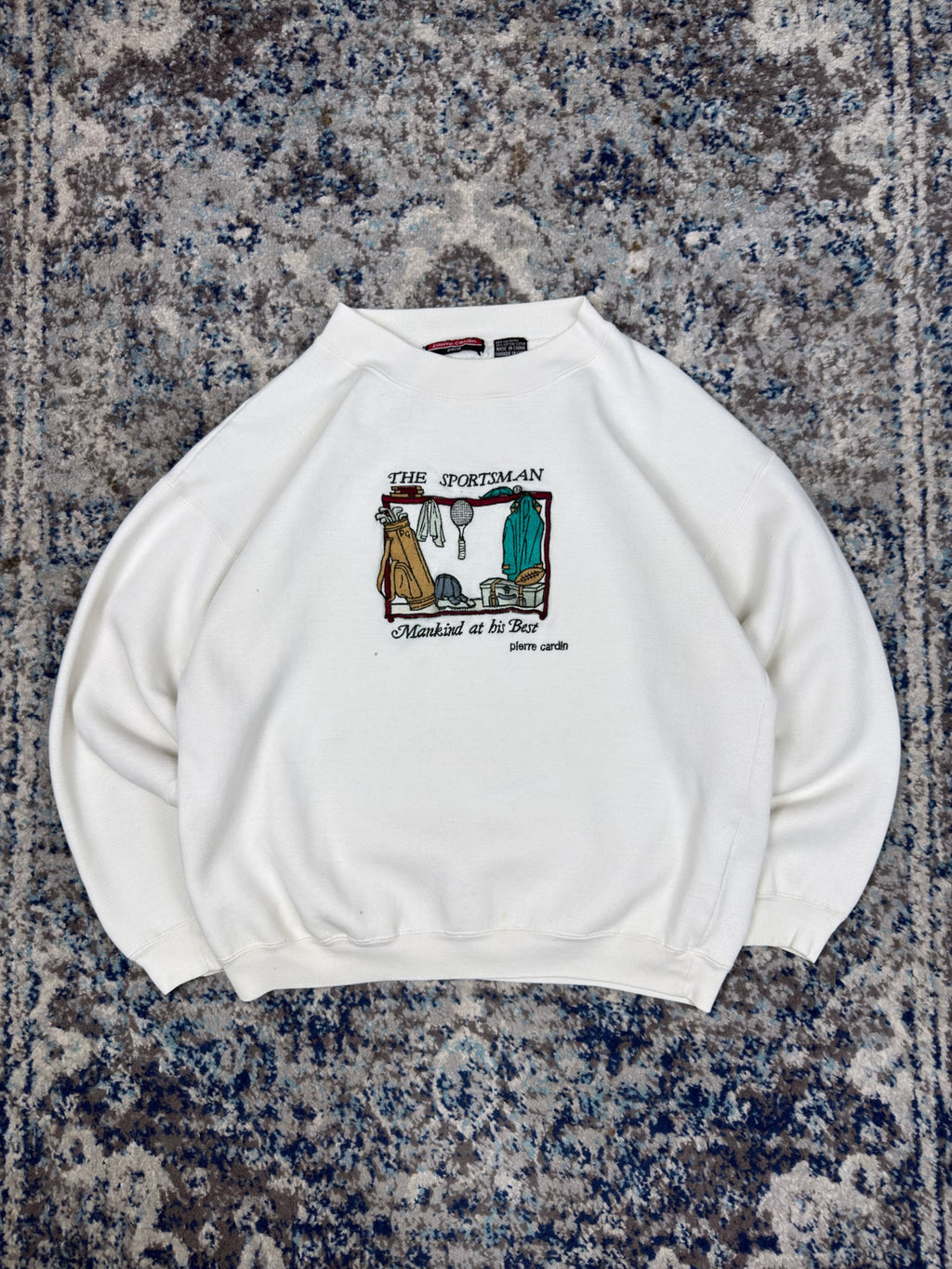 Vintage Pierre Cardin The Sportsman Embroidered Sports Sweatshirt Size XL