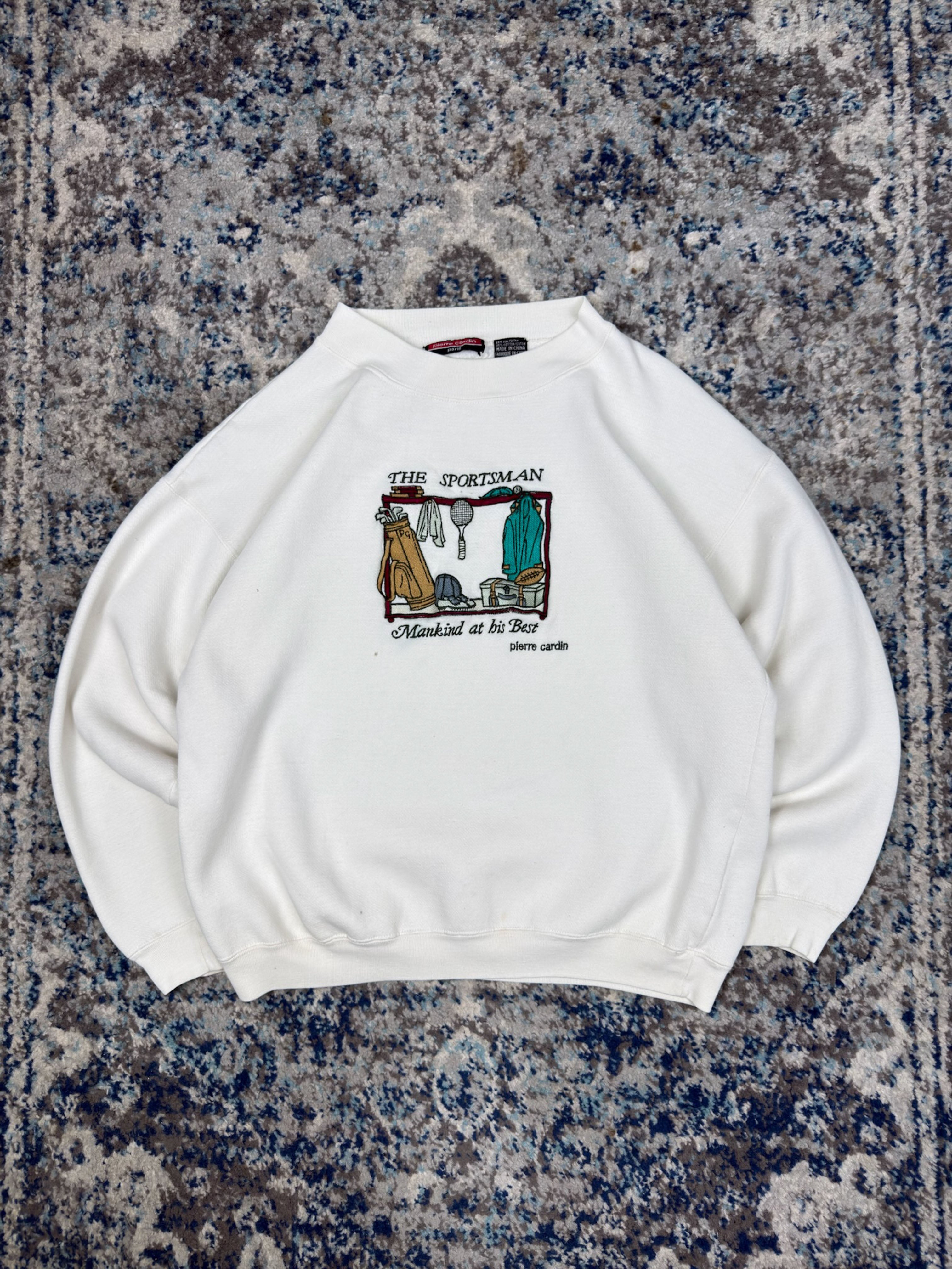 Vintage Pierre Cardin The Sportsman Embroidered Sports Sweatshirt Size XL