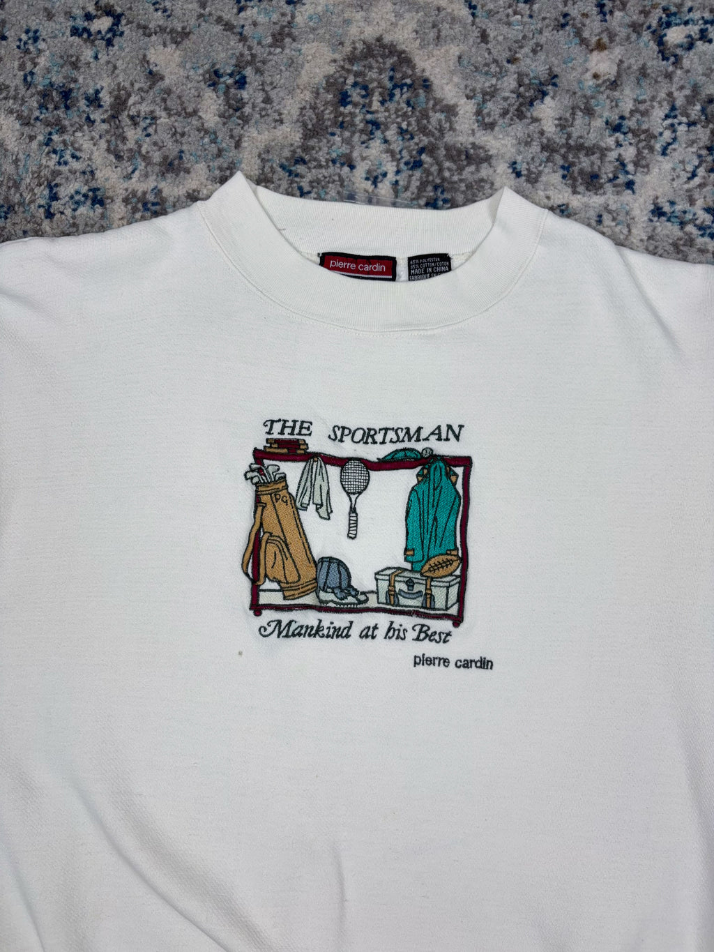 Vintage Pierre Cardin The Sportsman Embroidered Sports Sweatshirt Size XL