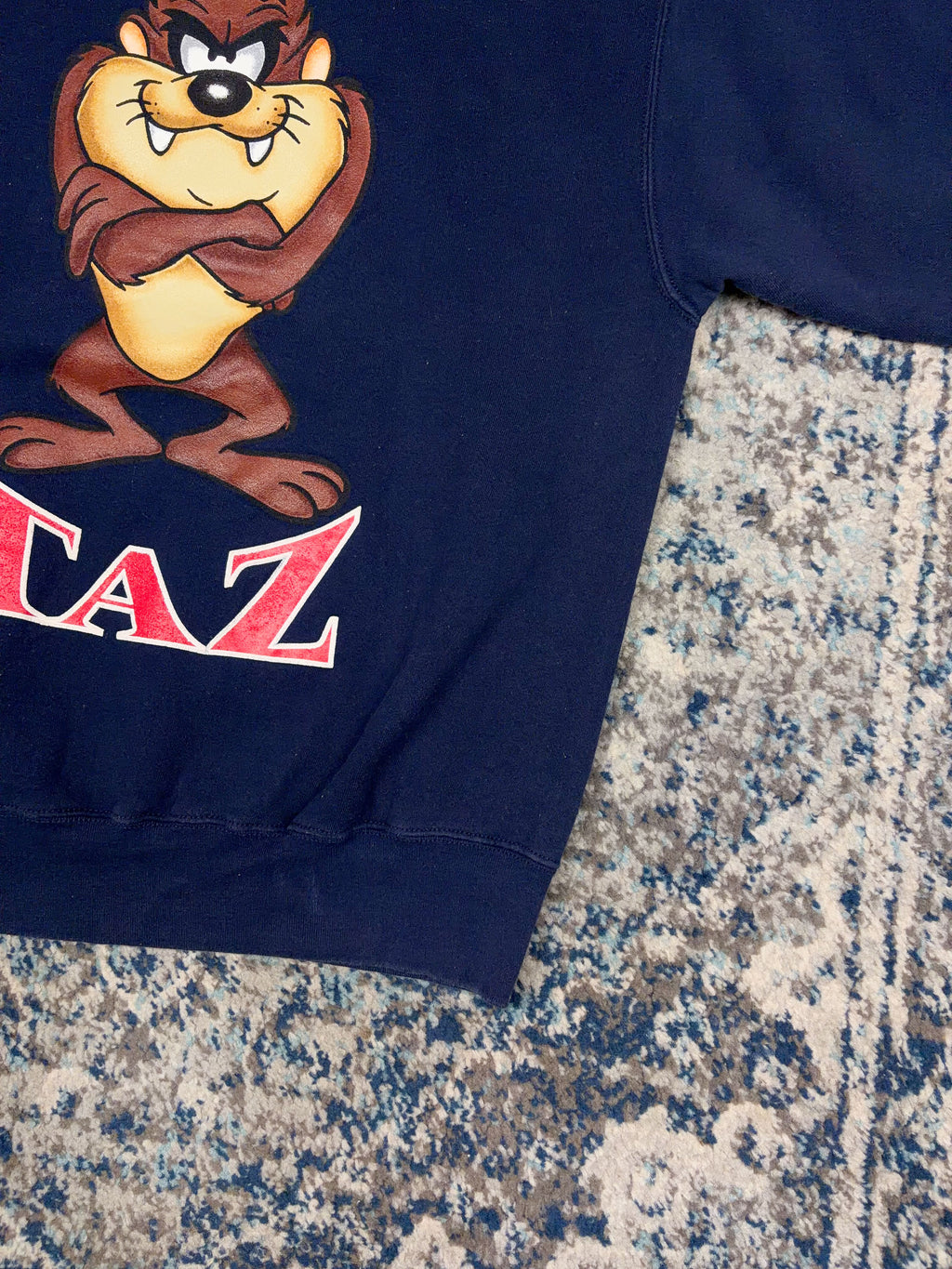 Vintage Looney Tunes Taz Character Graphic Spellout Sweatshirt Size Large
