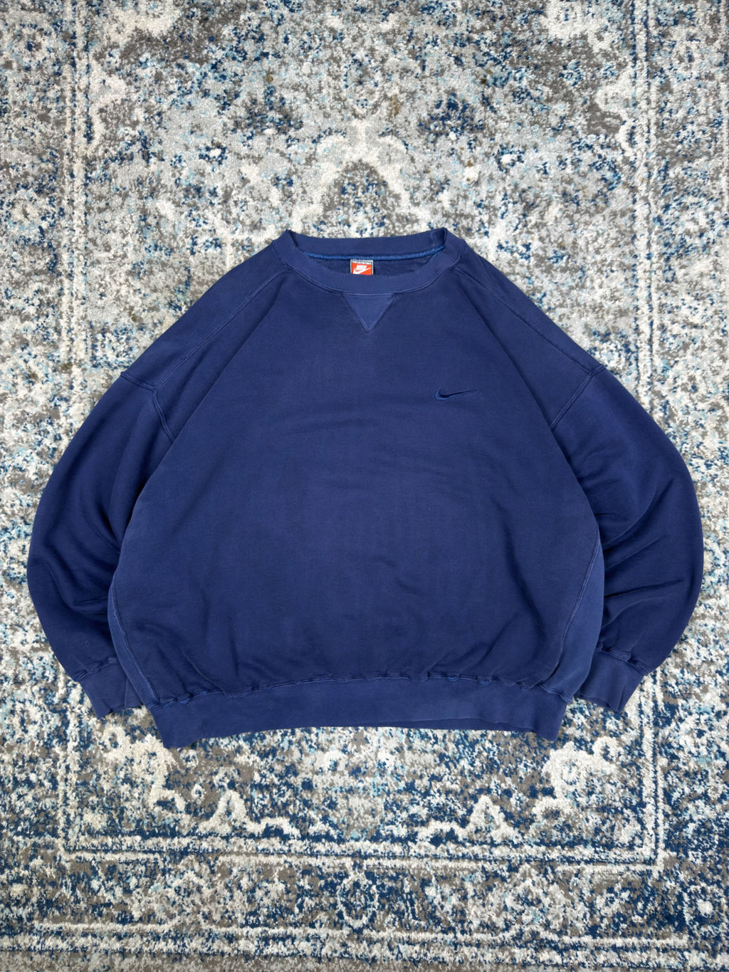 Vintage Nike Embroidered Tonal Mini Swoosh Pullover Sweatshirt Size 2XL