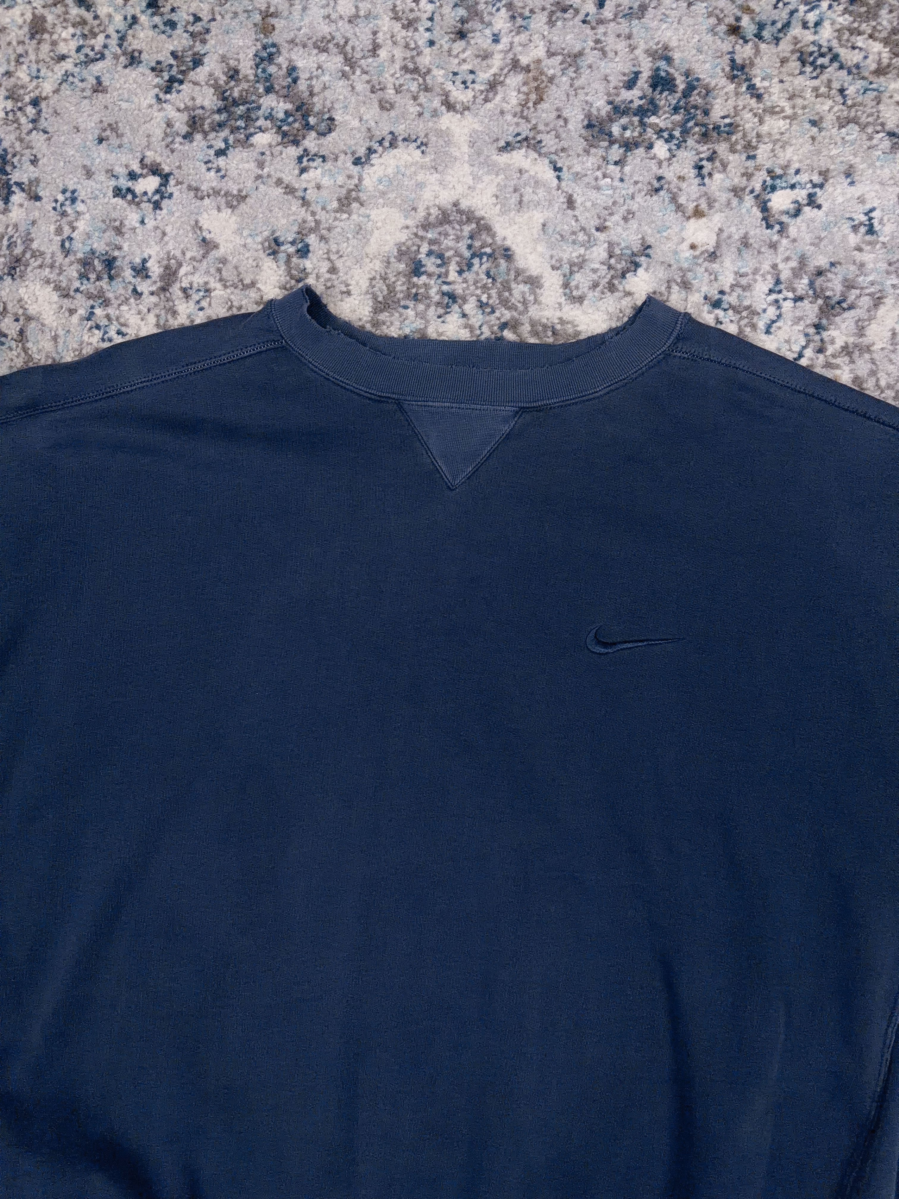 Vintage Nike Embroidered Tonal Mini Swoosh Pullover Sweatshirt Size 2XL