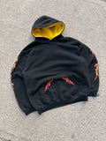 Vintage Y2K Silver Point Embroidered Tribal Hooded Sweatshirt Size XL
