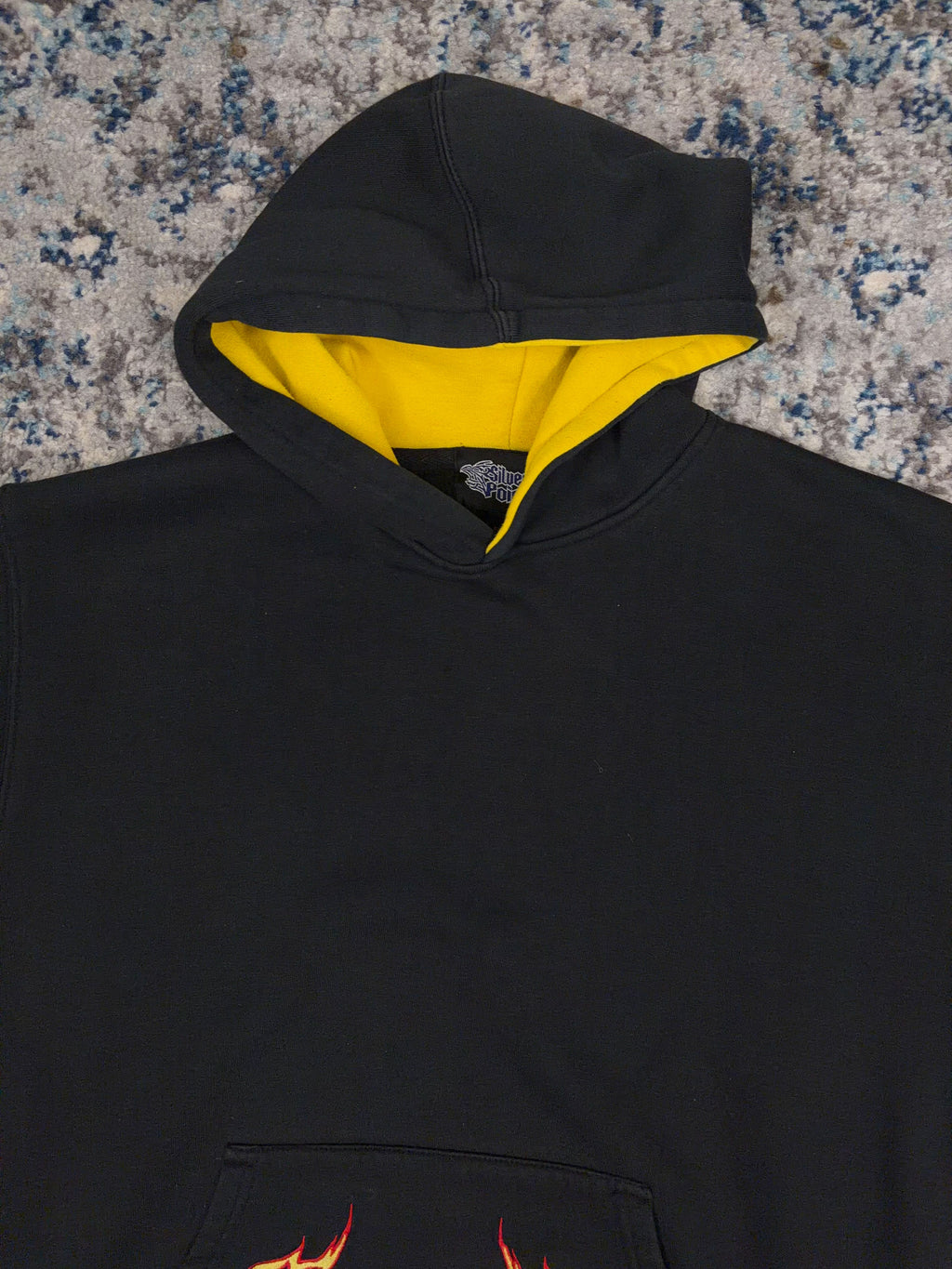 Vintage Y2K Silver Point Embroidered Tribal Hooded Sweatshirt Size XL