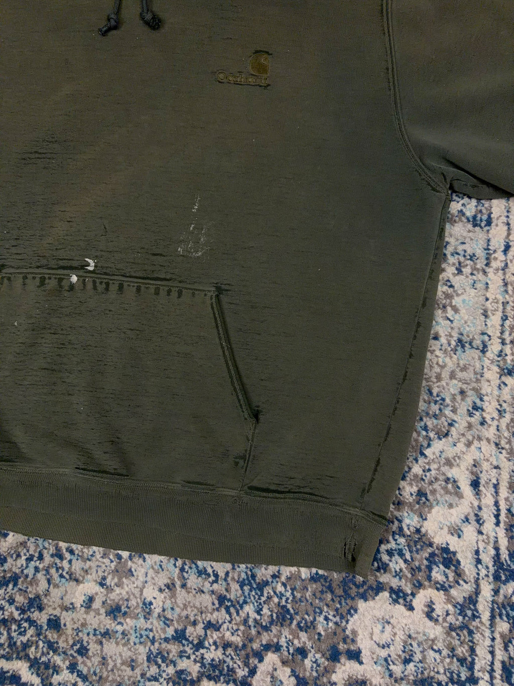 Vintage 90s Carhartt Embroidered Tonal Logo Hooded Sweatshirt Size 2XL