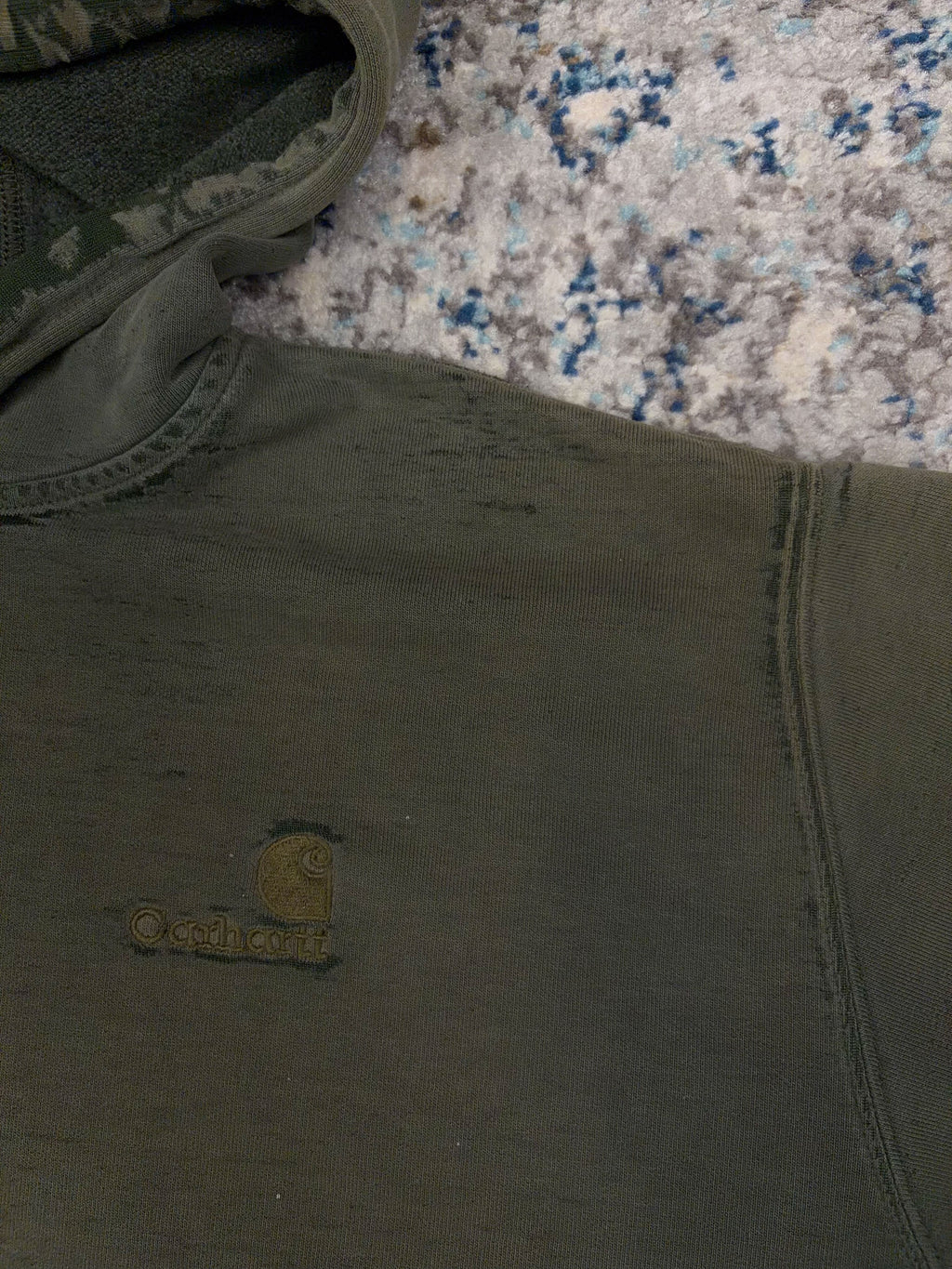 Vintage 90s Carhartt Embroidered Tonal Logo Hooded Sweatshirt Size 2XL