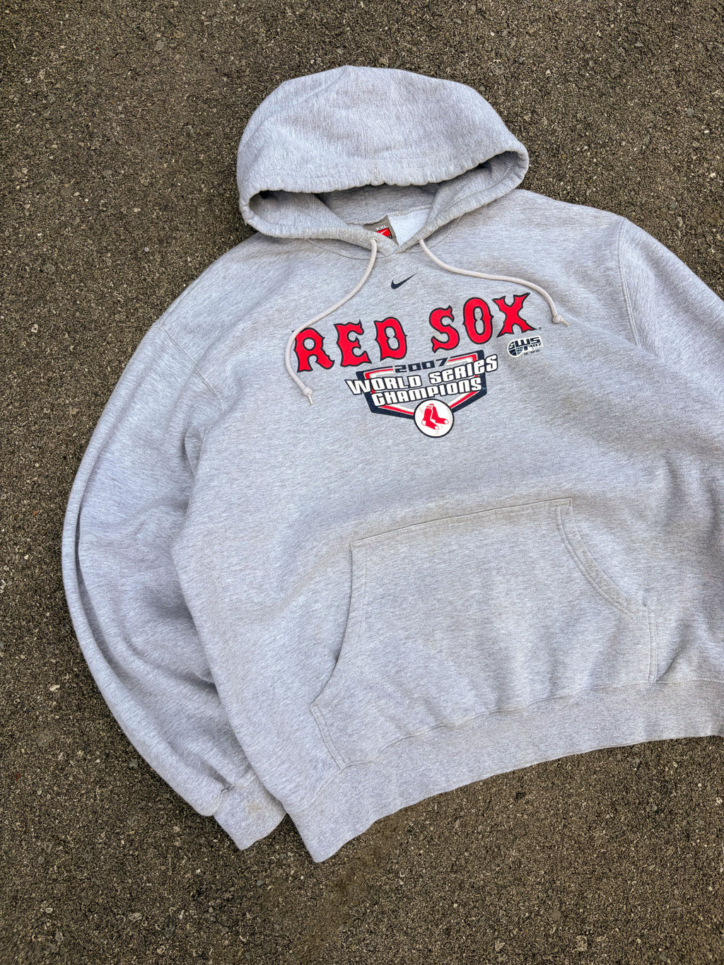 2007 Boston Red Sox MLB Nike Middle Swoosh Hooded Sweatshirt Size 2XL