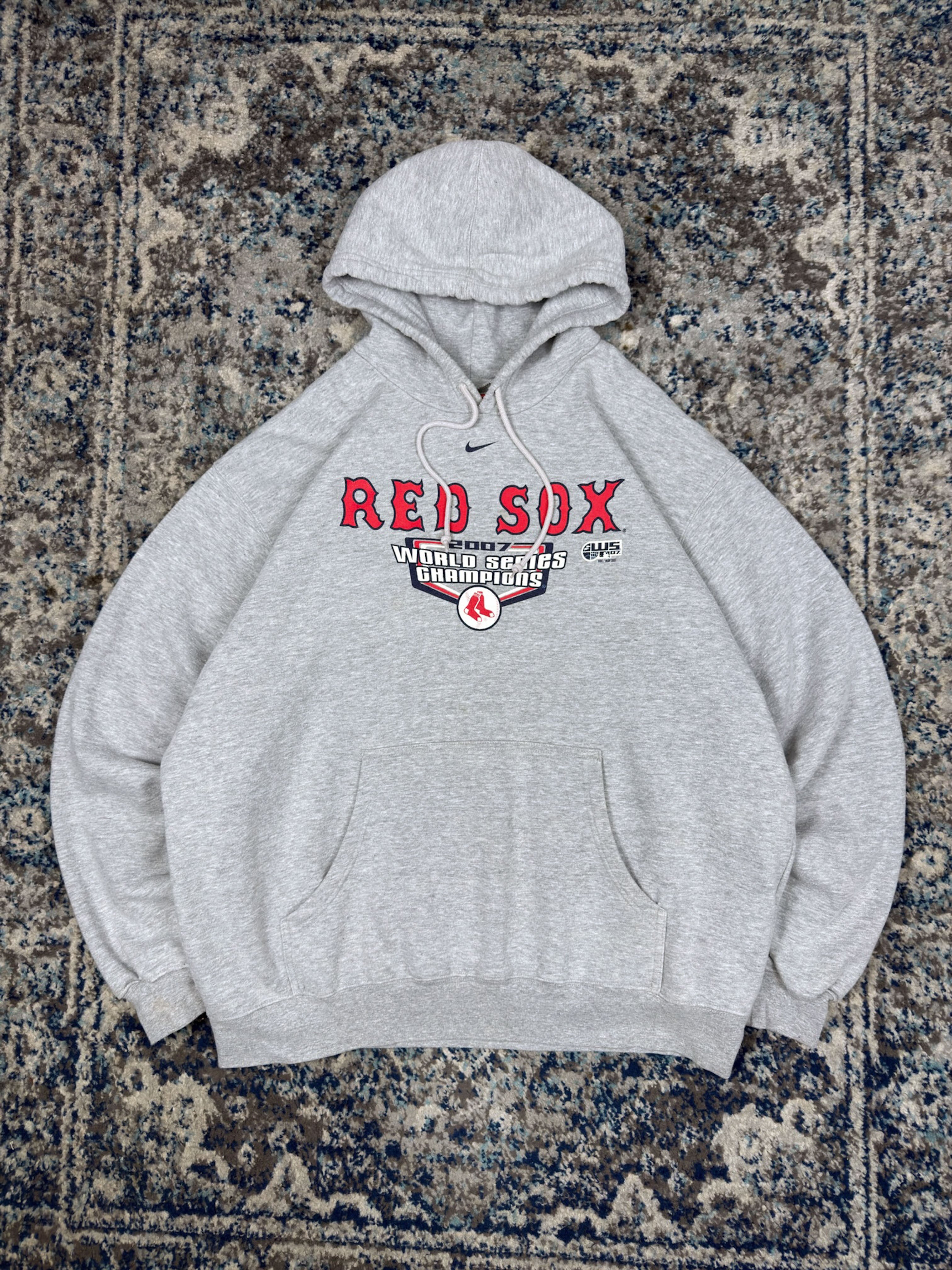 2007 Boston Red Sox MLB Nike Middle Swoosh Hooded Sweatshirt Size 2XL
