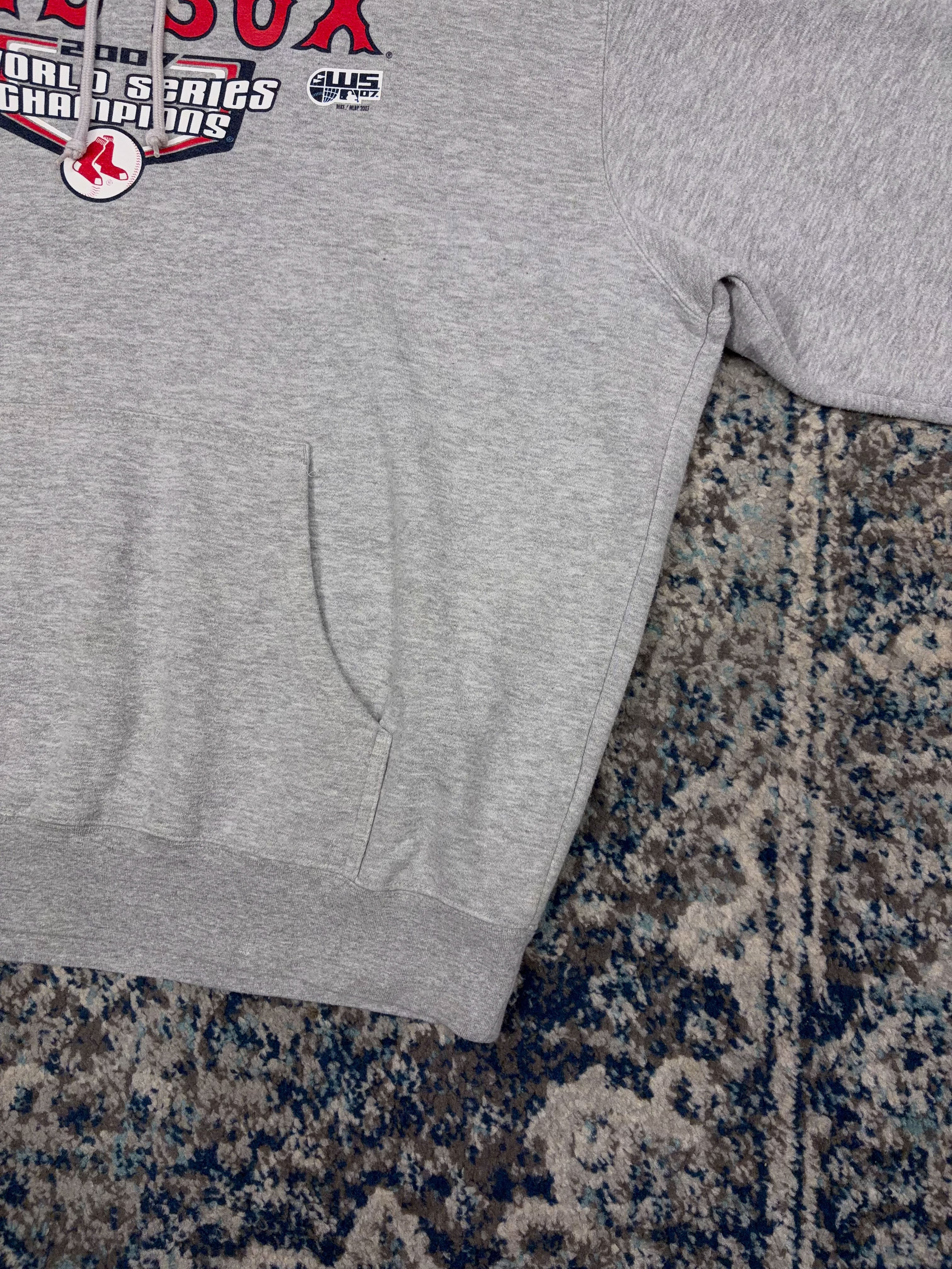 2007 Boston Red Sox MLB Nike Middle Swoosh Hooded Sweatshirt Size 2XL