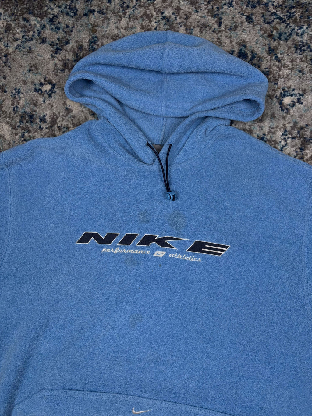 Vintage Nike Embroidered Logo Hooded Fleece Sweatshirt Size Medium