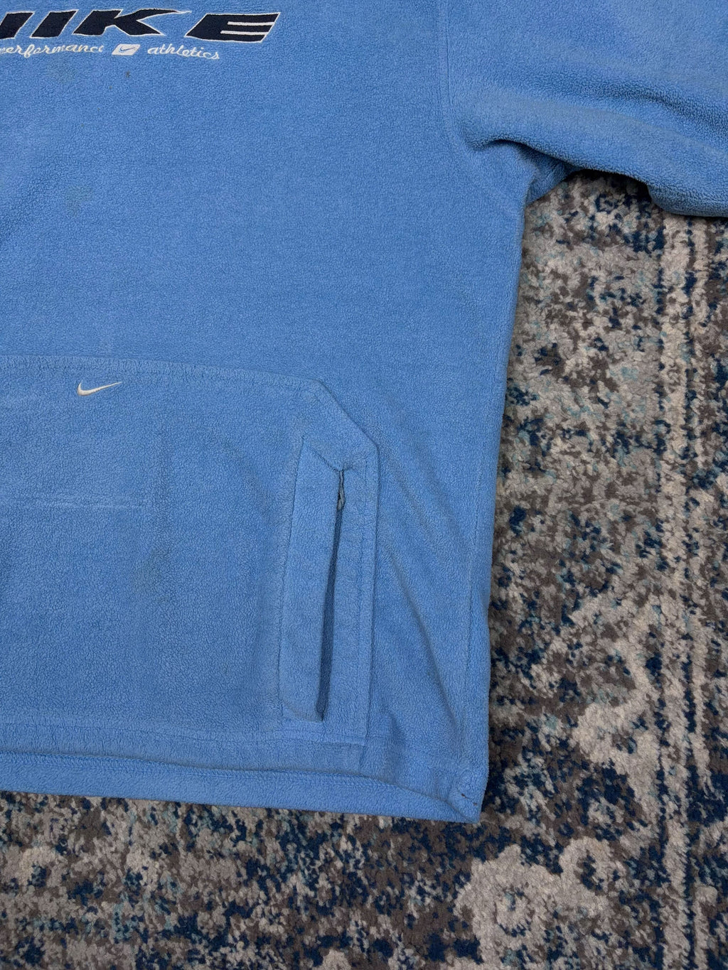 Vintage Nike Embroidered Logo Hooded Fleece Sweatshirt Size Medium