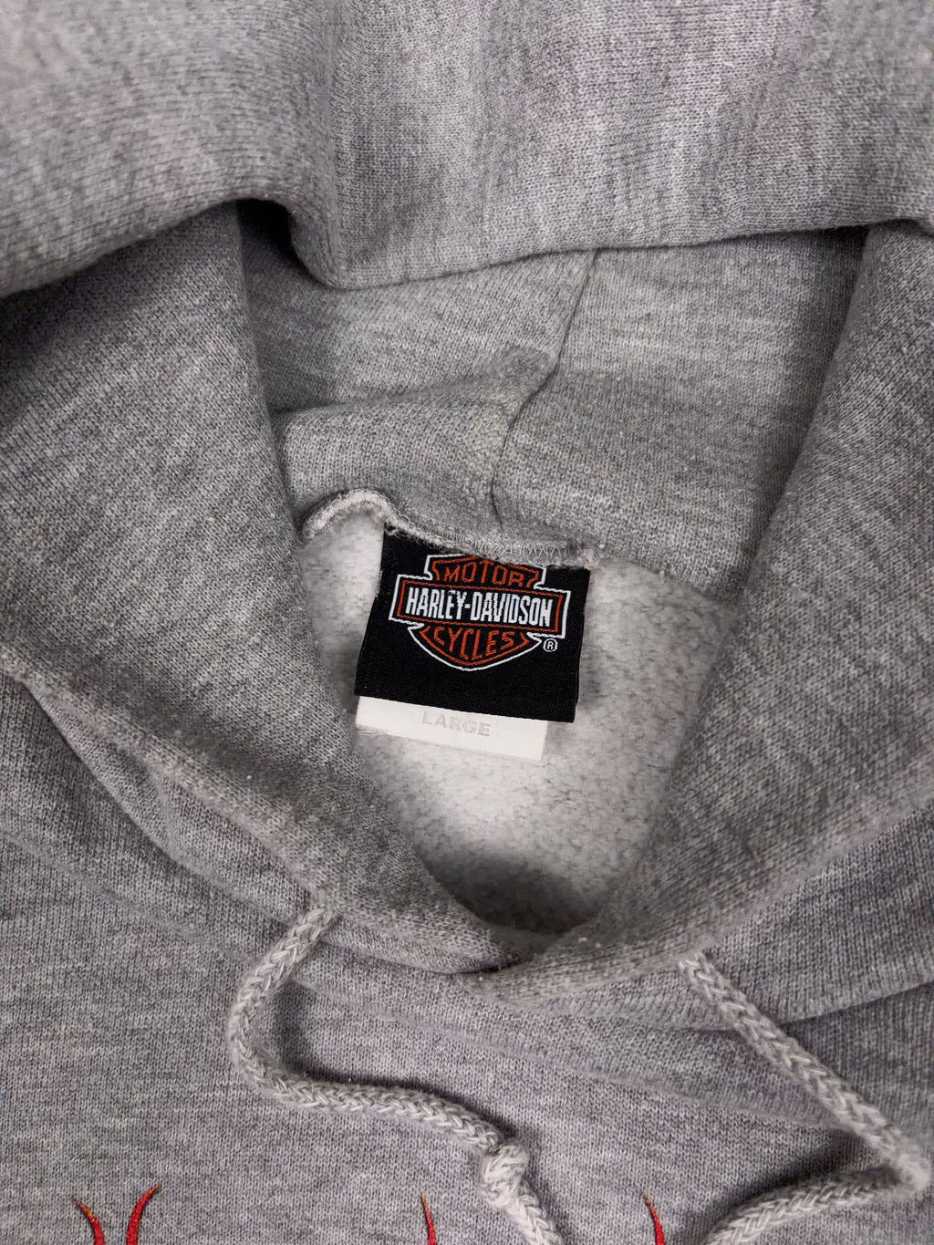 Harley Davidson Flame Spellout Graphic Hooded Sweatshirt Size Large