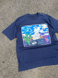 Vintage 90s Desert Wolf Landscape Nature Graphic T-Shirt Size Large