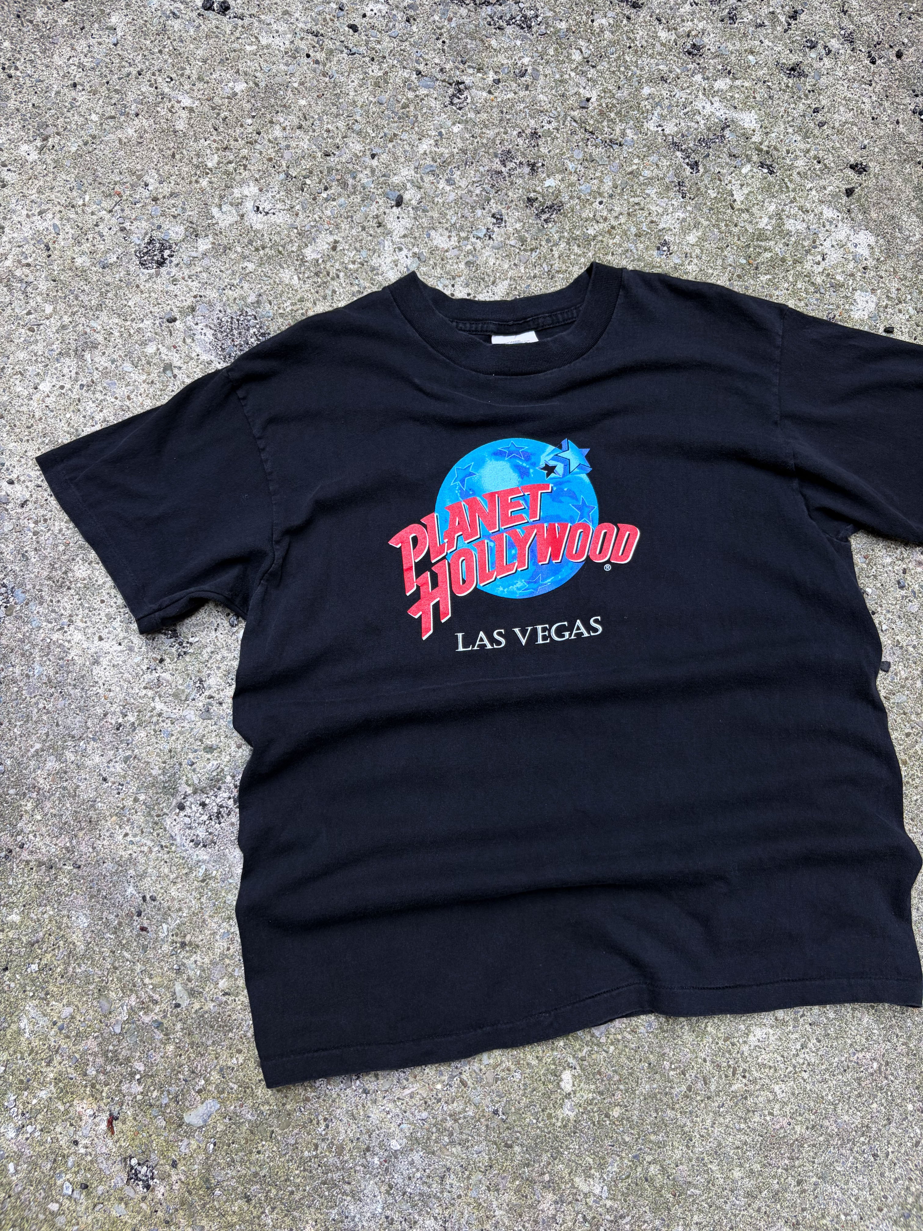 Vintage 90s Planet Hollywood Las Vegas Destination Graphic T-Shirt Size Large