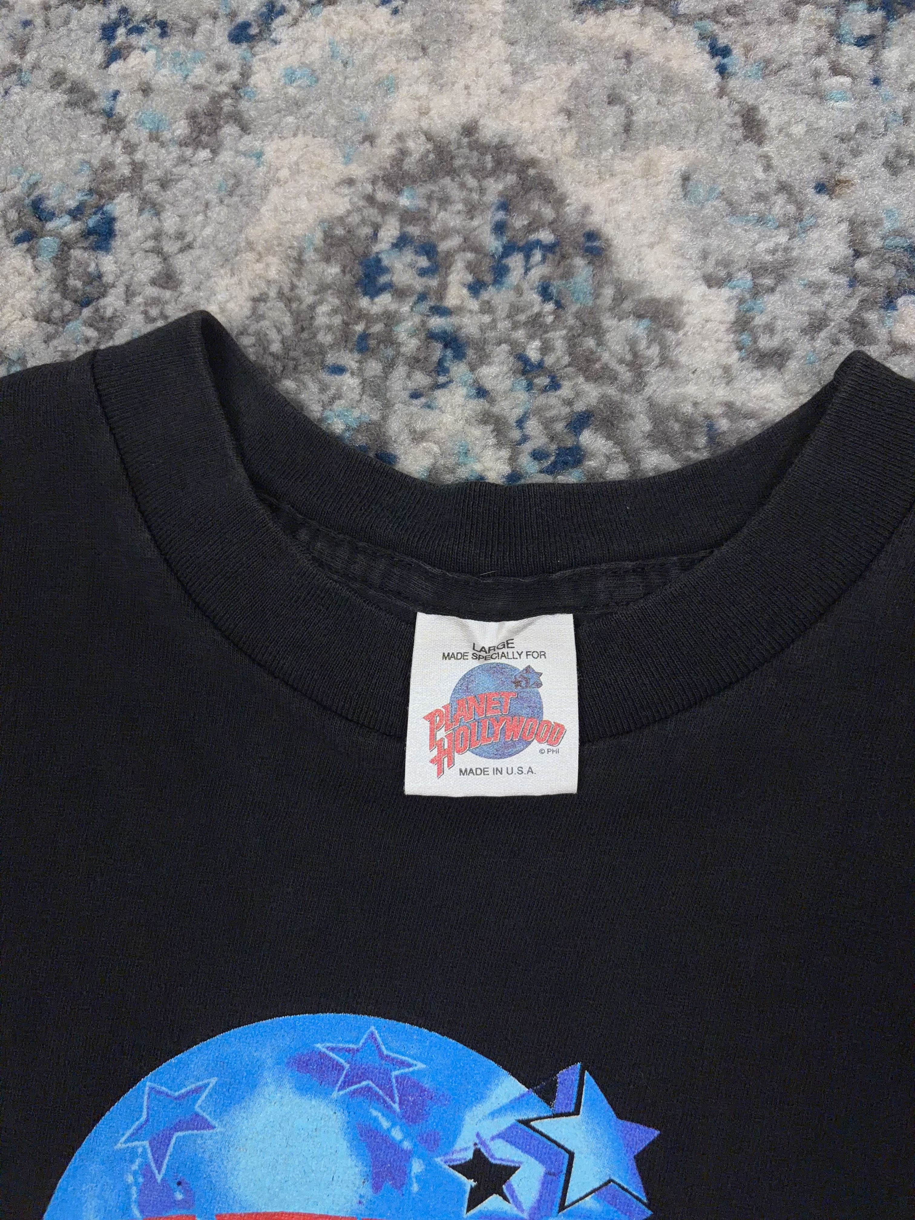 Vintage 90s Planet Hollywood Las Vegas Destination Graphic T-Shirt Size Large
