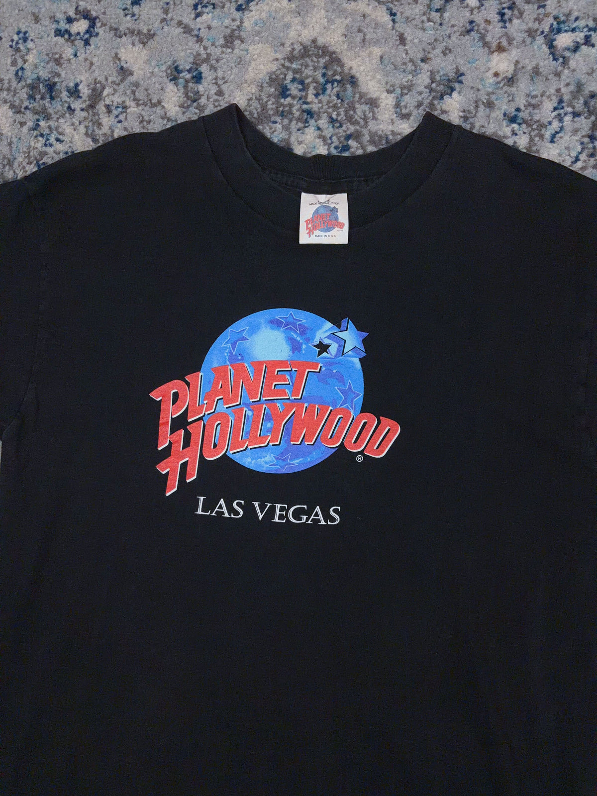 Vintage 90s Planet Hollywood Las Vegas Destination Graphic T-Shirt Size Large