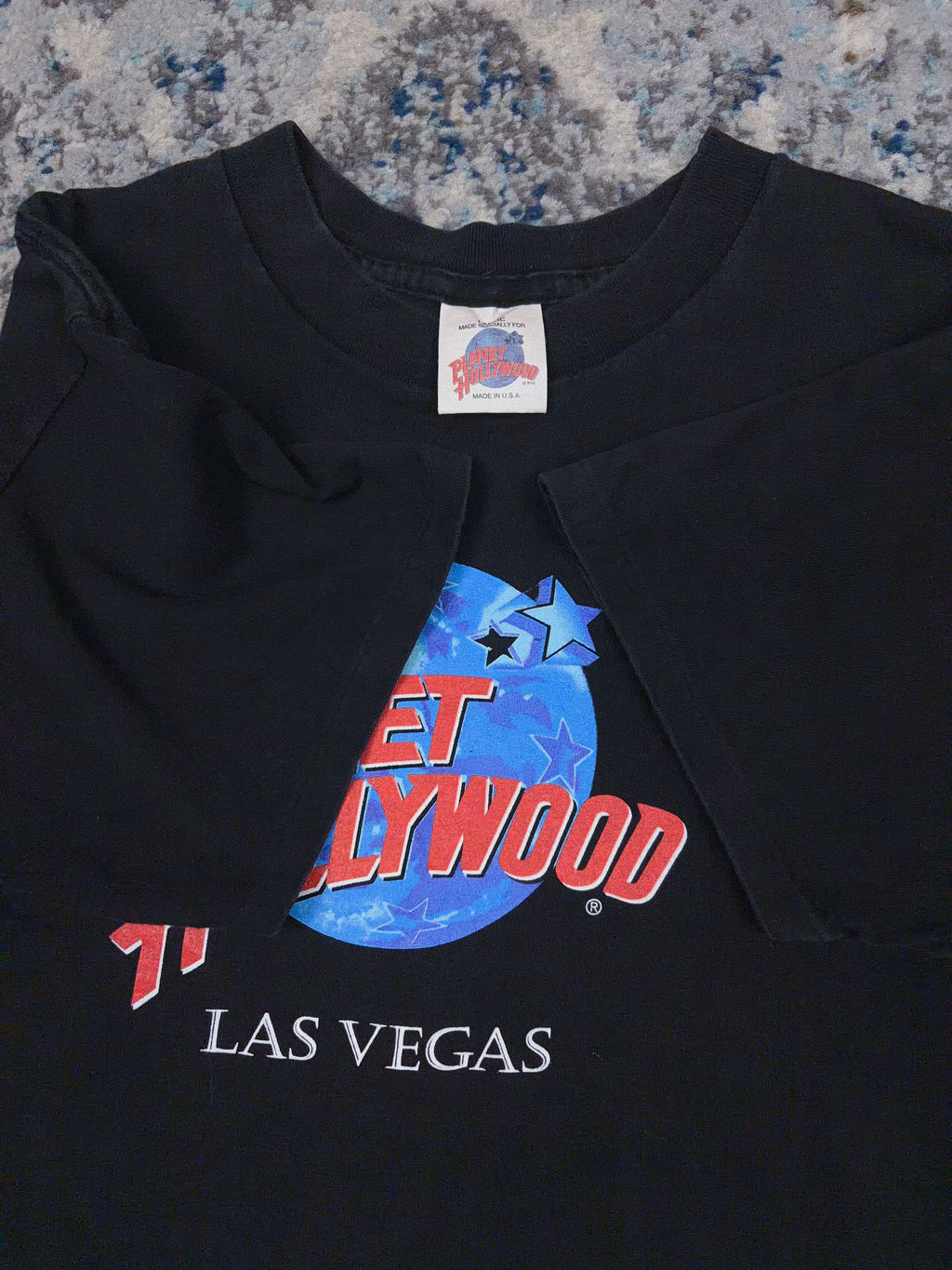 Vintage 90s Planet Hollywood Las Vegas Destination Graphic T-Shirt Size Large