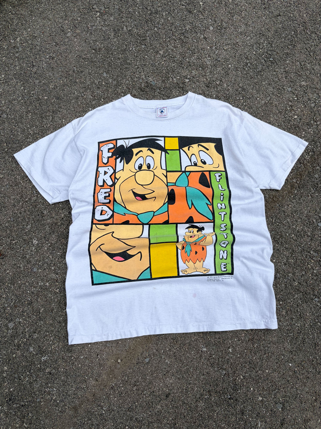 Vintage 1994 Fred Flintstone Cartoon Character Graphic T-Shirt Size Large