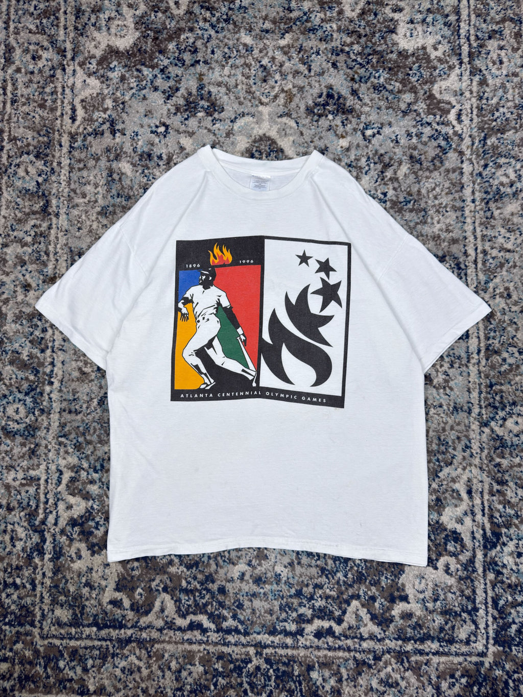Vintage 1996 Atlanta Centennial Olympic Games Graphic T-Shirt Size 2XL