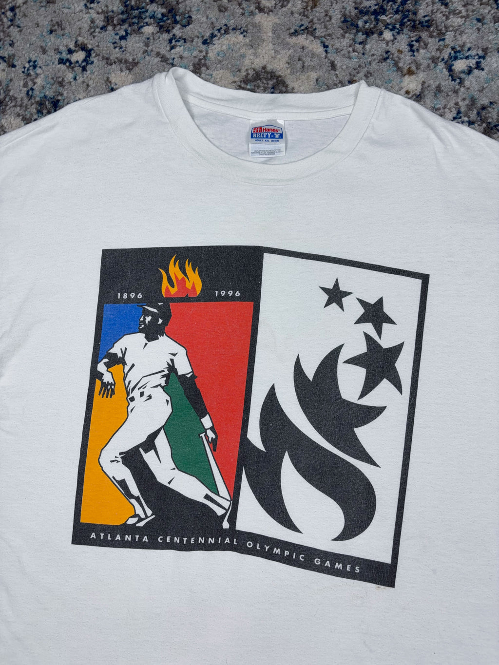 Vintage 1996 Atlanta Centennial Olympic Games Graphic T-Shirt Size 2XL