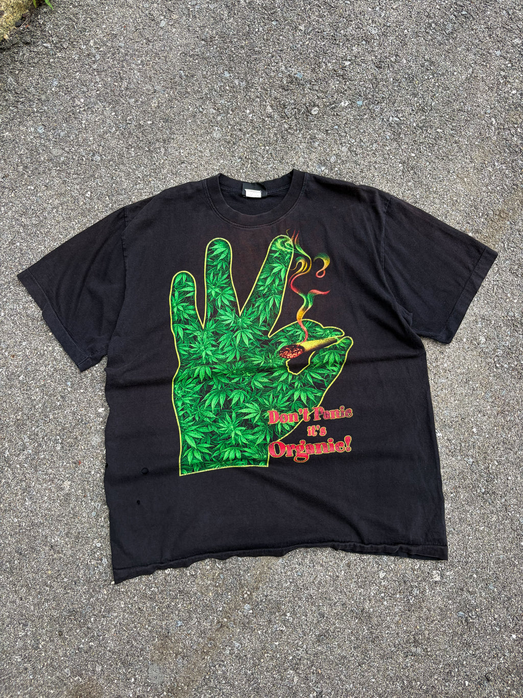 Vintage Dont Panic Its Organic Cannabis Big Graphic T-Shirt Size XL