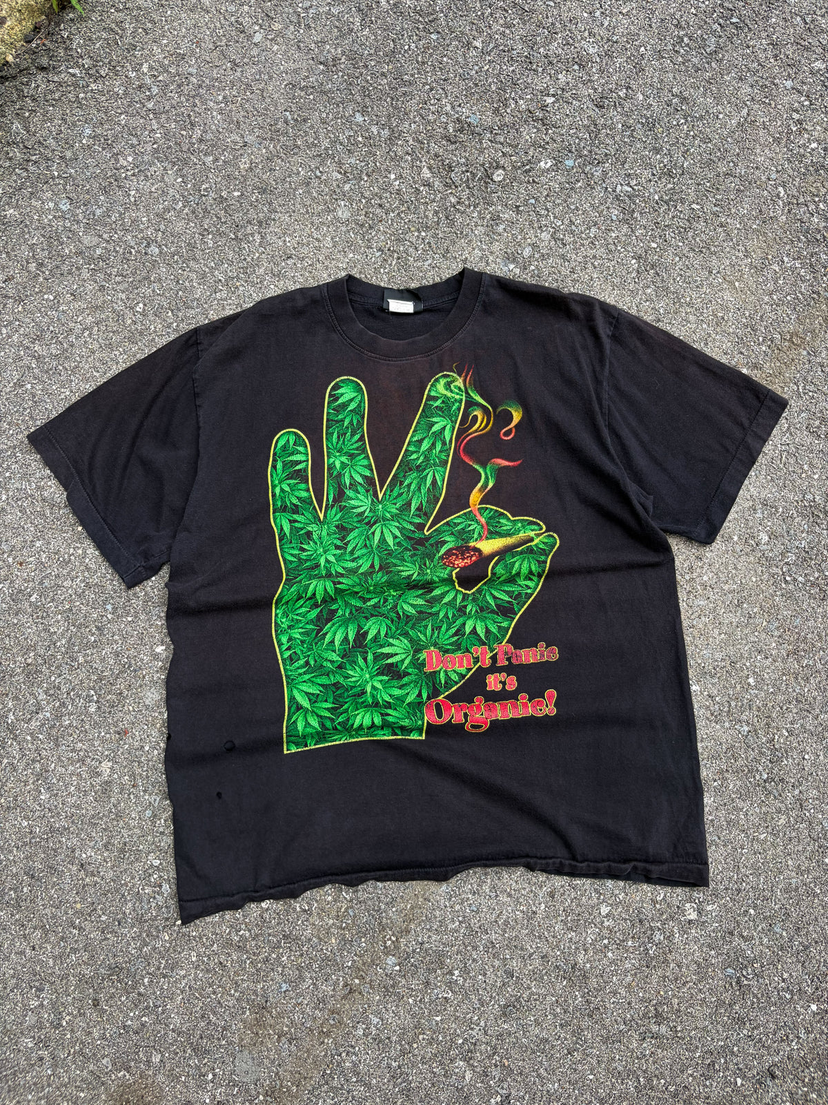 Vintage Dont Panic Its Organic Cannabis Big Graphic T-Shirt Size XL