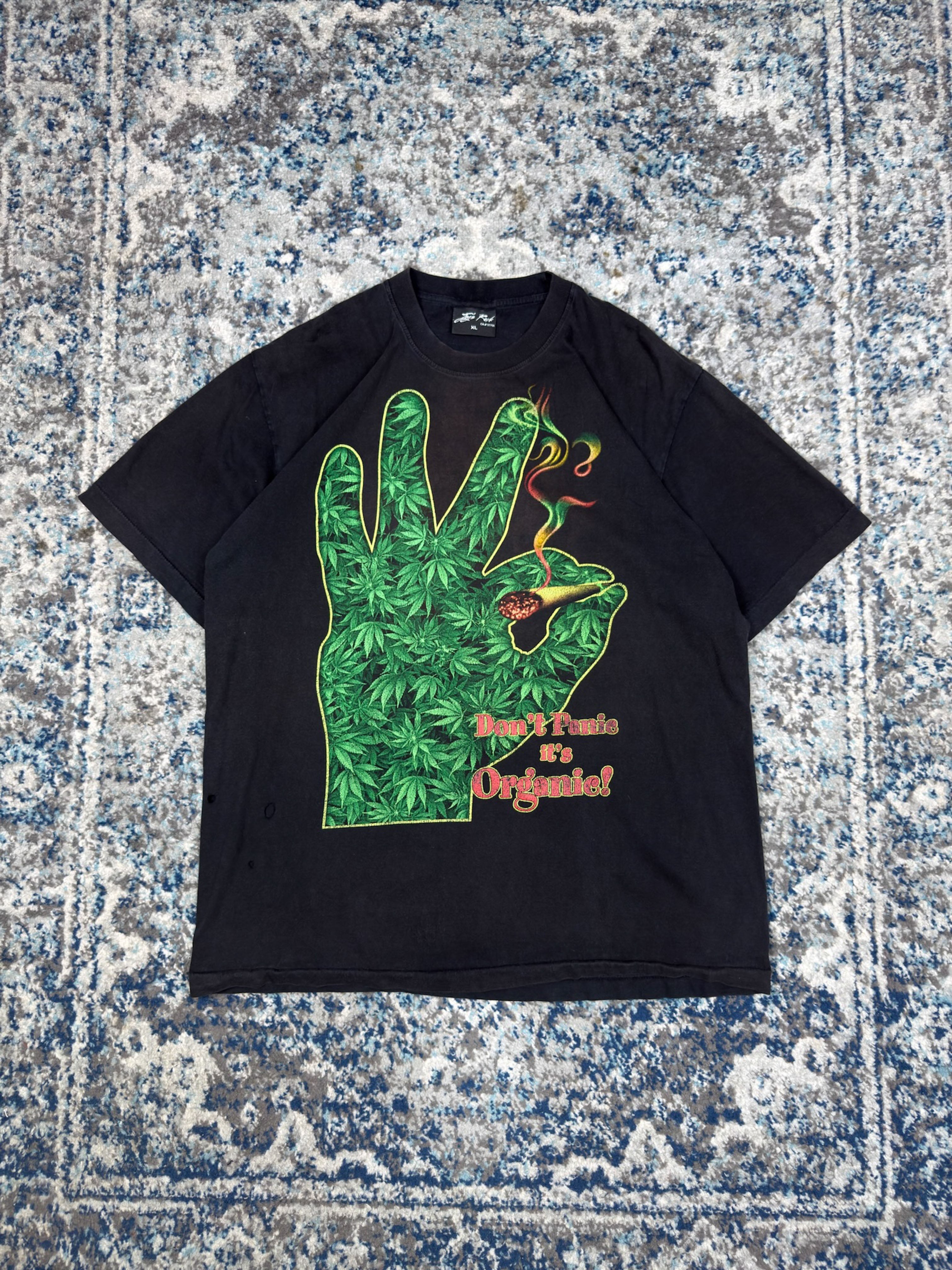Vintage Dont Panic Its Organic Cannabis Big Graphic T-Shirt Size XL