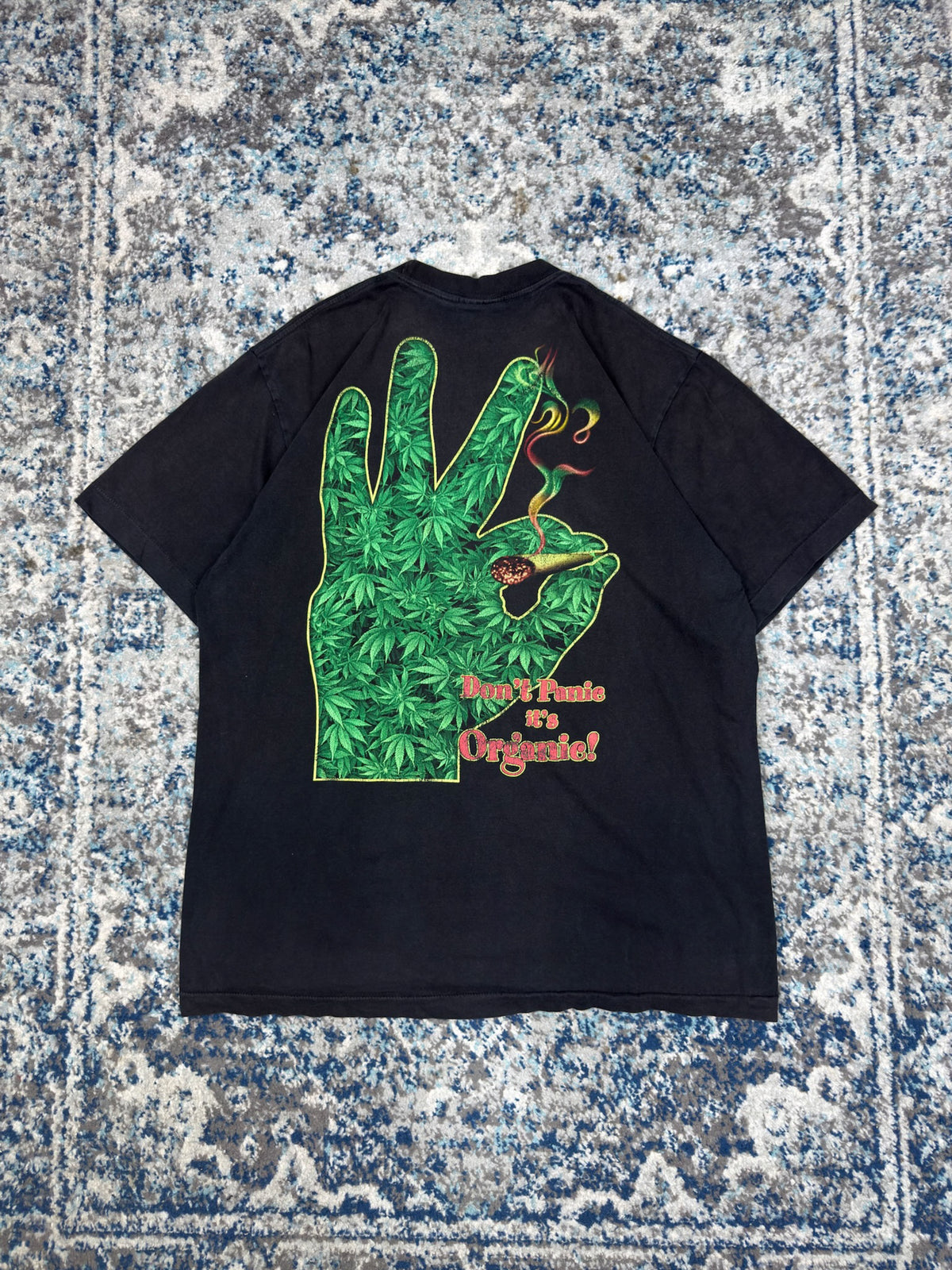 Vintage Dont Panic Its Organic Cannabis Big Graphic T-Shirt Size XL