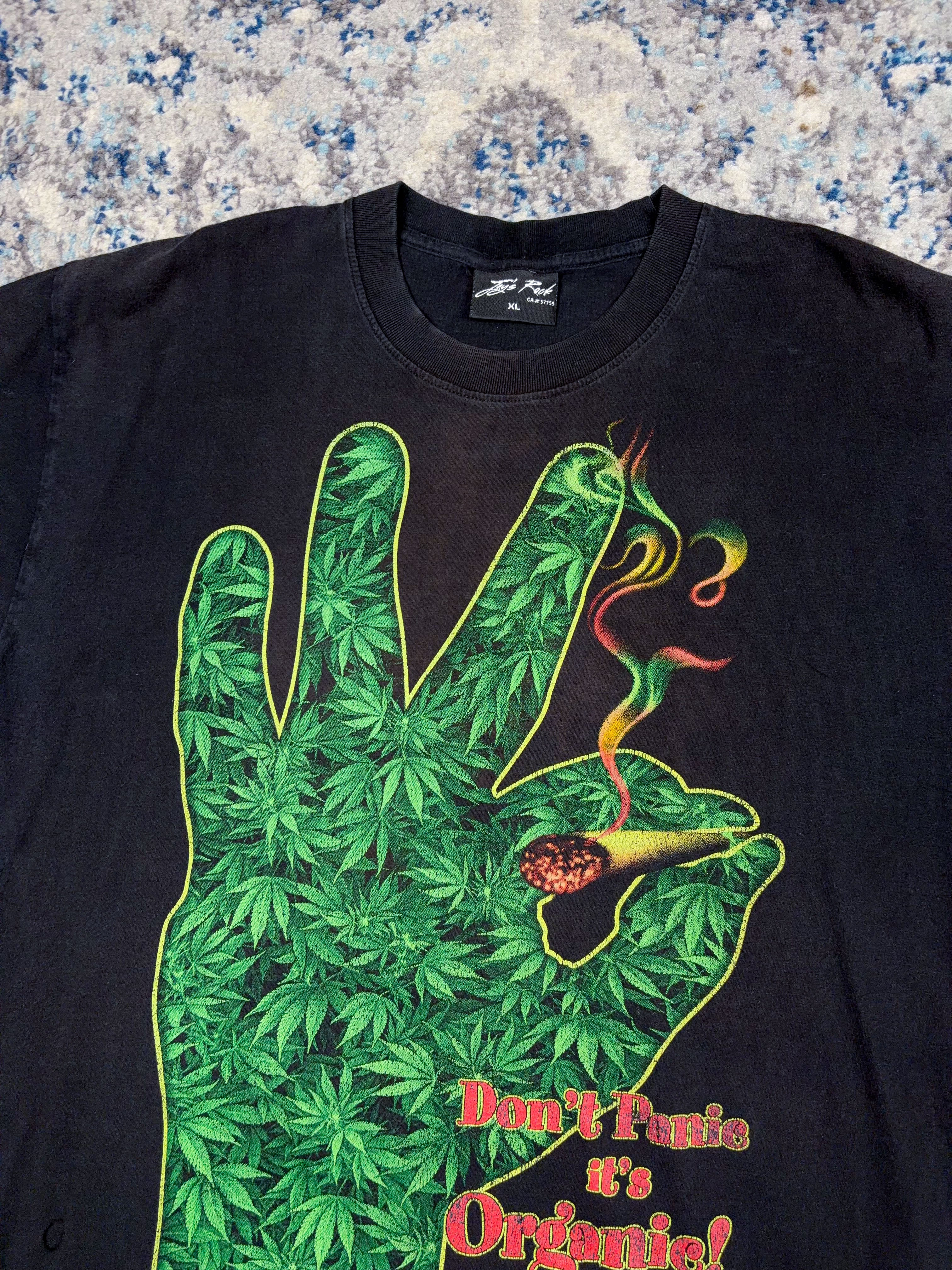 Vintage Dont Panic Its Organic Cannabis Big Graphic T-Shirt Size XL