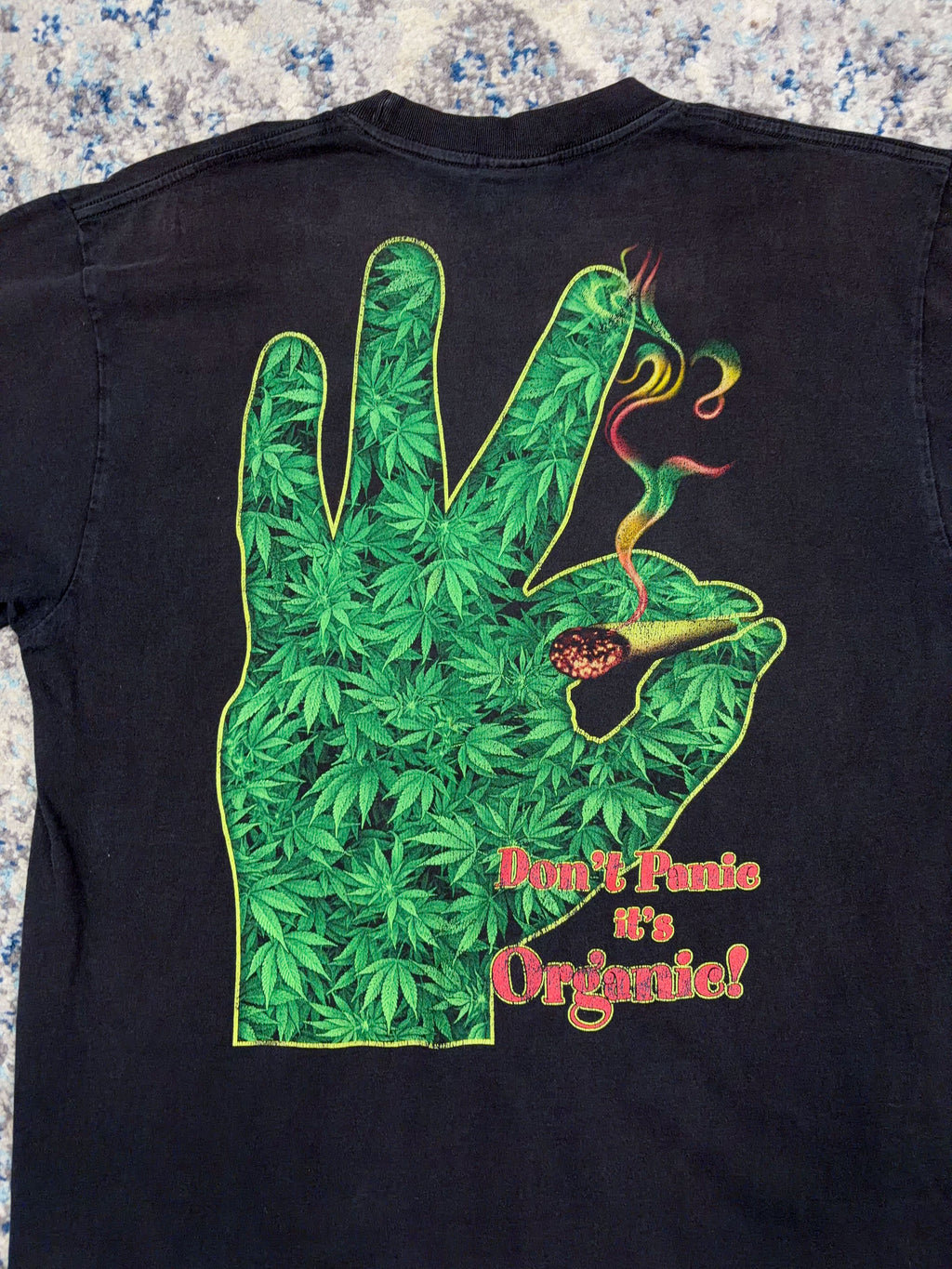 Vintage Dont Panic Its Organic Cannabis Big Graphic T-Shirt Size XL