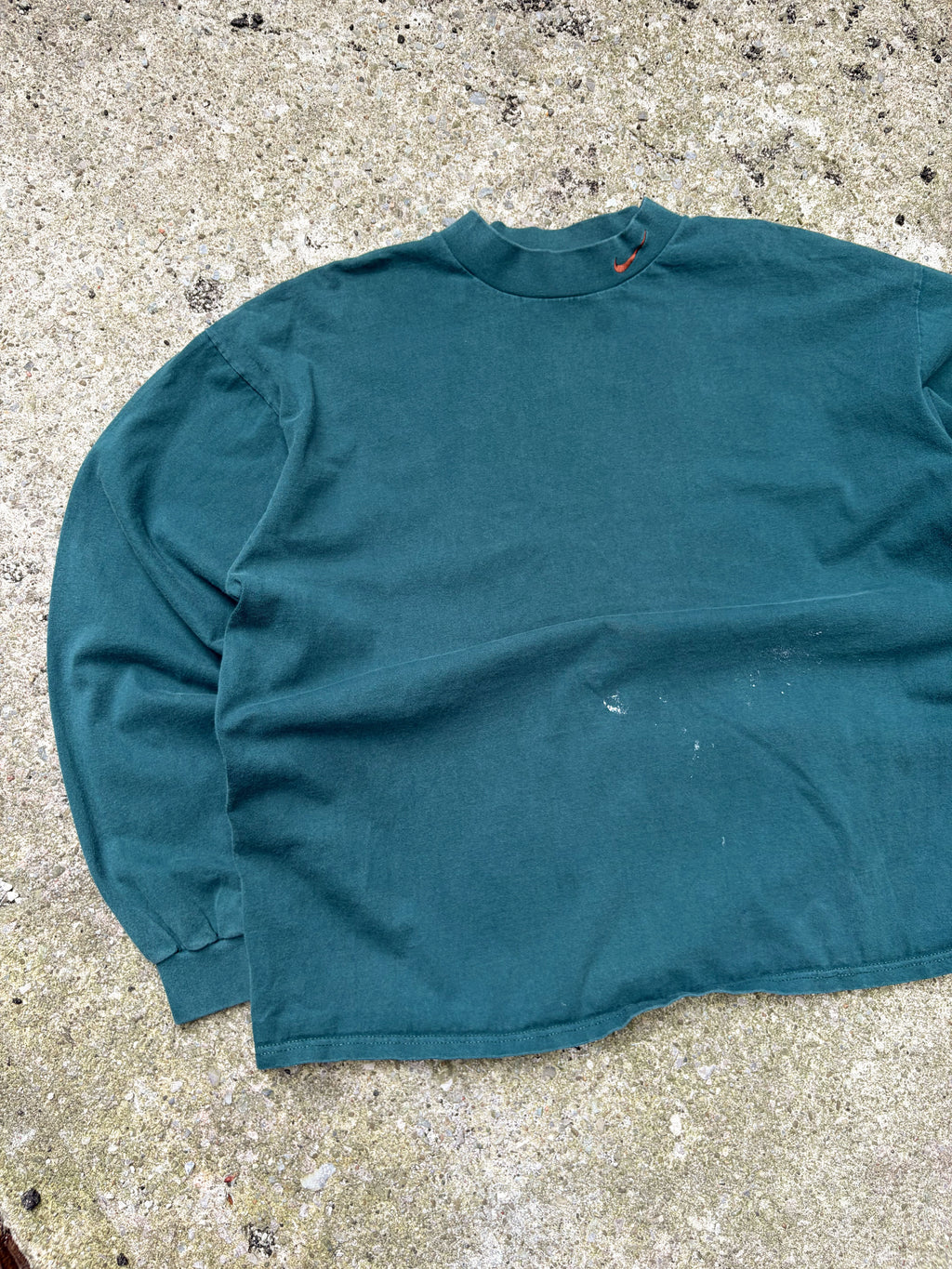 Vintage 90s Nike Embroidered Mini Swoosh Mock Neck Long SleeveT-Shirt Size