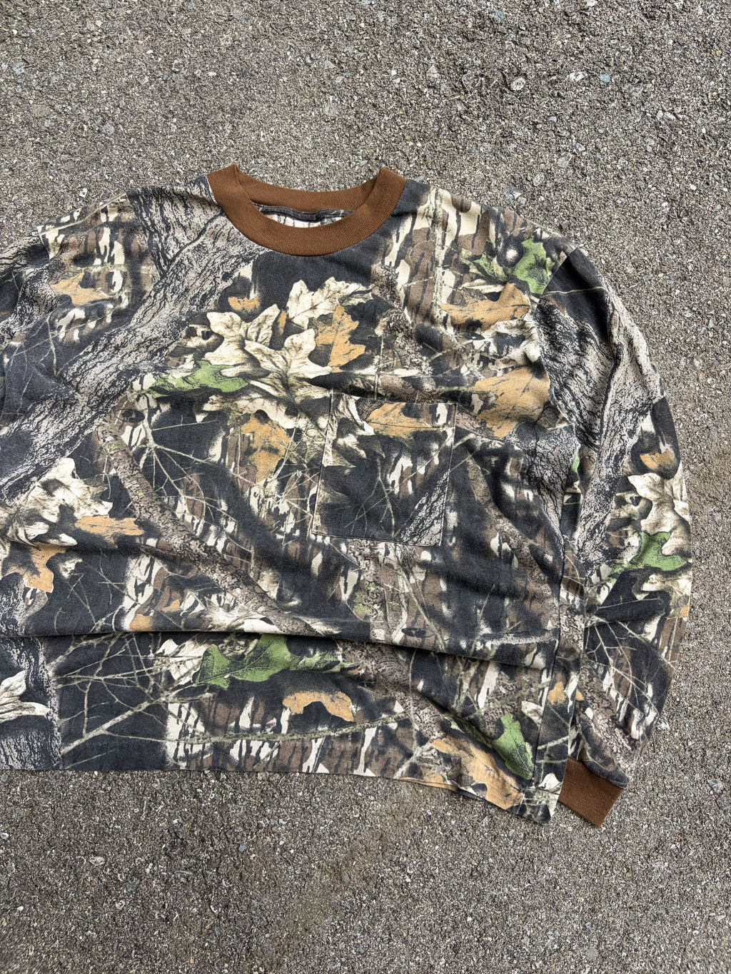 Vintage Mossy Oak Breakup Camo Long Sleeve Hunting T-Shirt Size XL