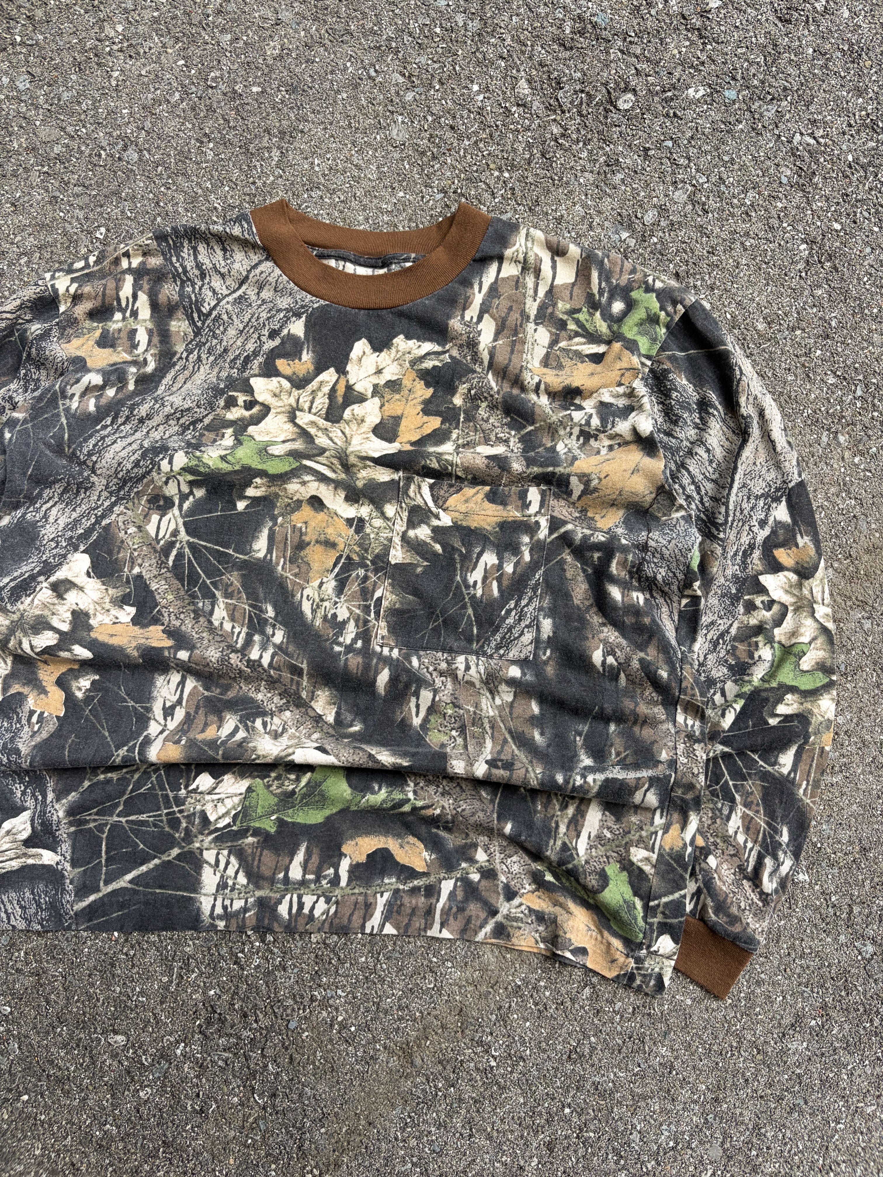 Vintage Mossy Oak Breakup Camo Long Sleeve Hunting T-Shirt Size XL