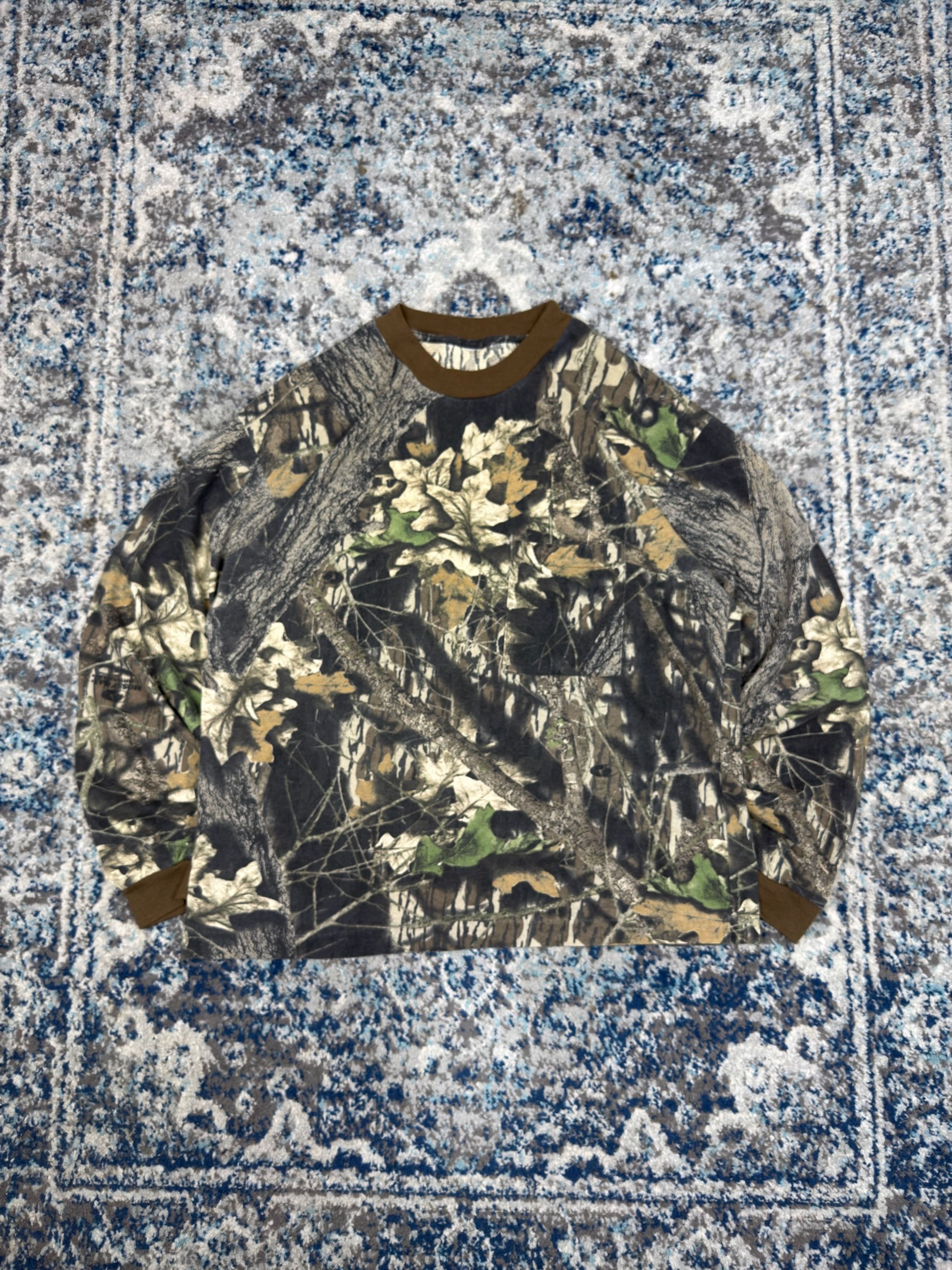 Vintage Mossy Oak Breakup Camo Long Sleeve Hunting T-Shirt Size XL