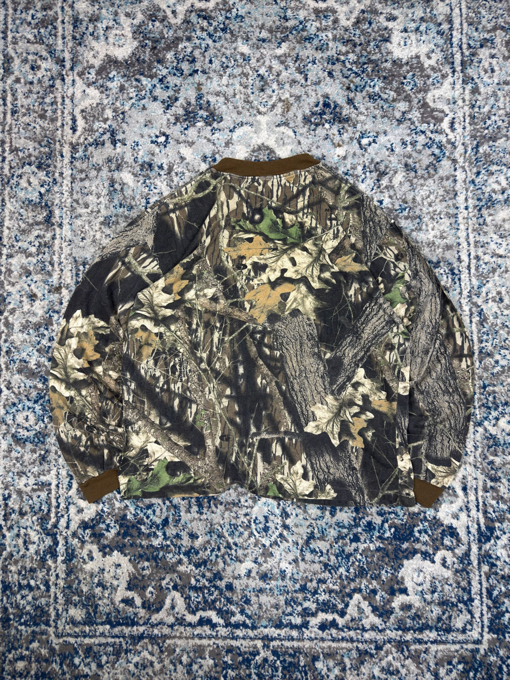 Vintage Mossy Oak Breakup Camo Long Sleeve Hunting T-Shirt Size XL