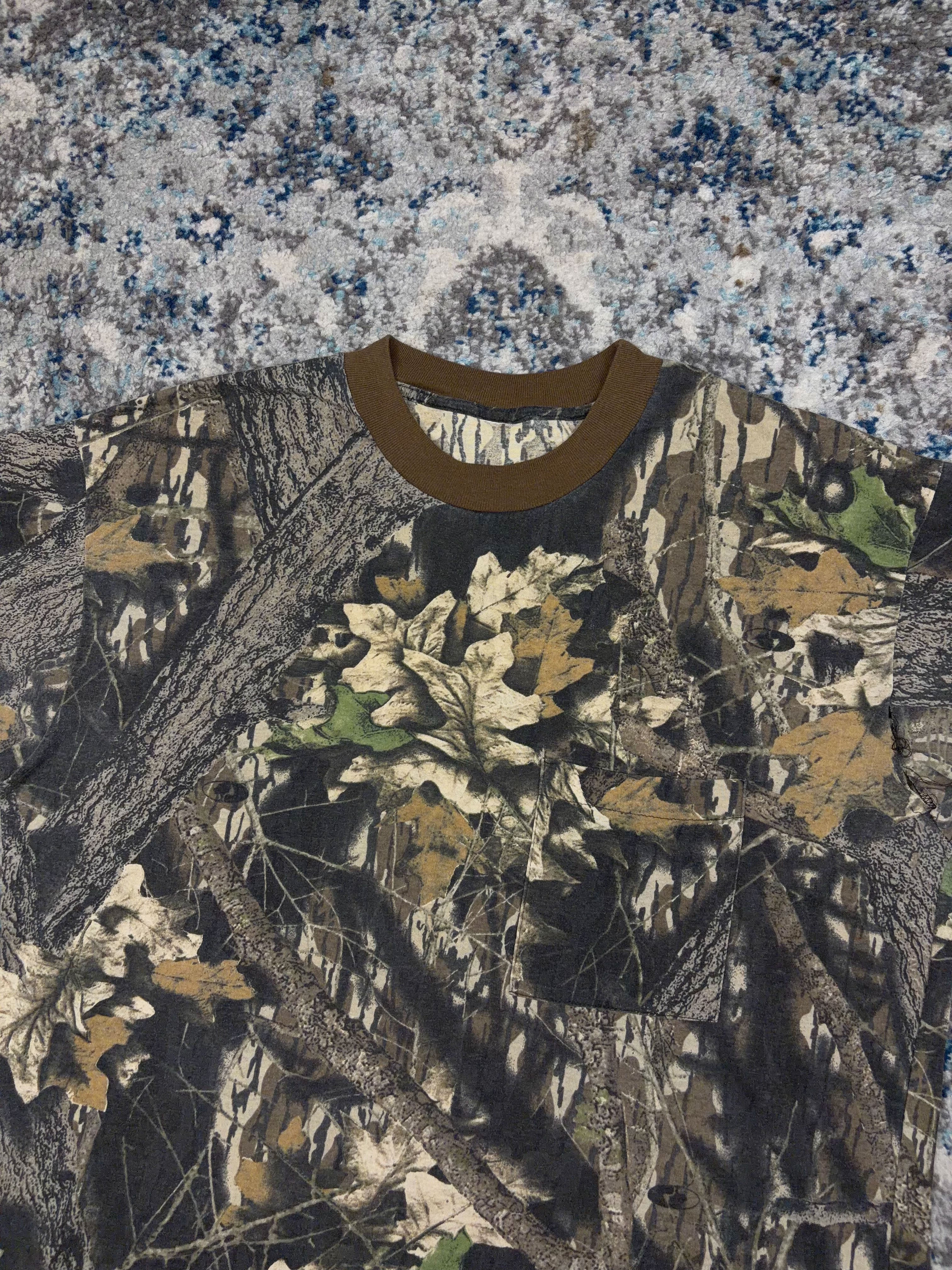 Vintage Mossy Oak Breakup Camo Long Sleeve Hunting T-Shirt Size XL